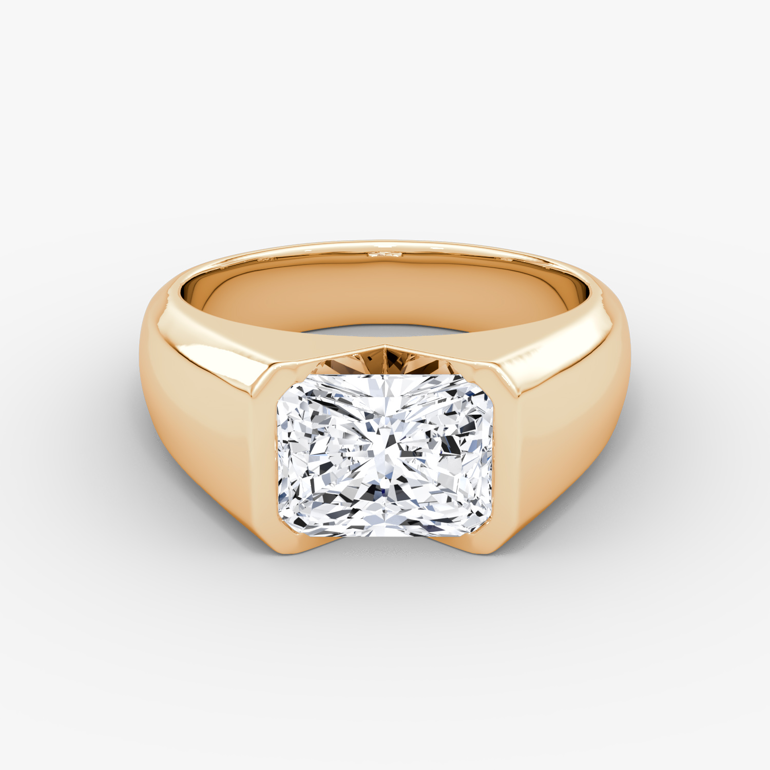 Statement Signet Radiant Engagement Ring | 14k Rose Gold