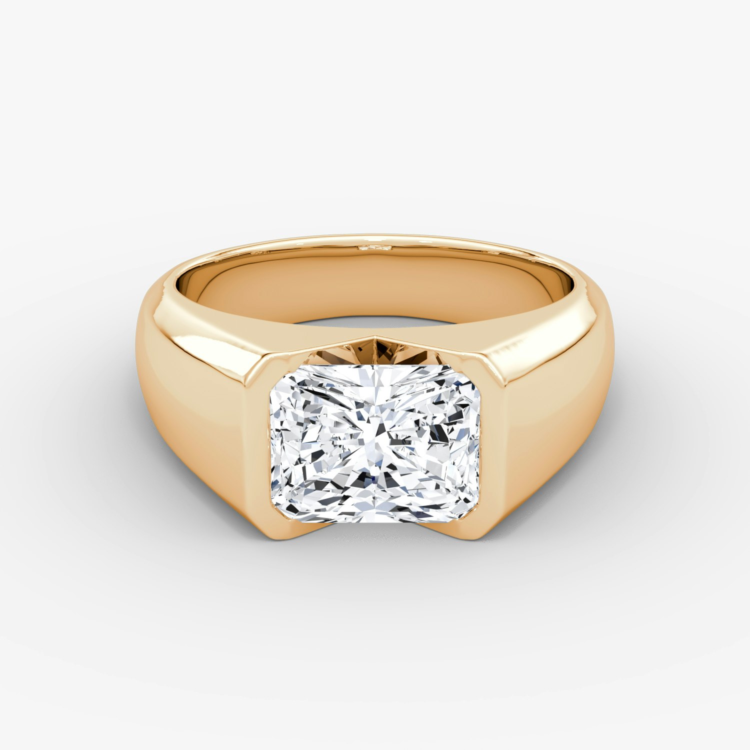 Statement Signet Radiant Engagement Ring | 14k Rose Gold