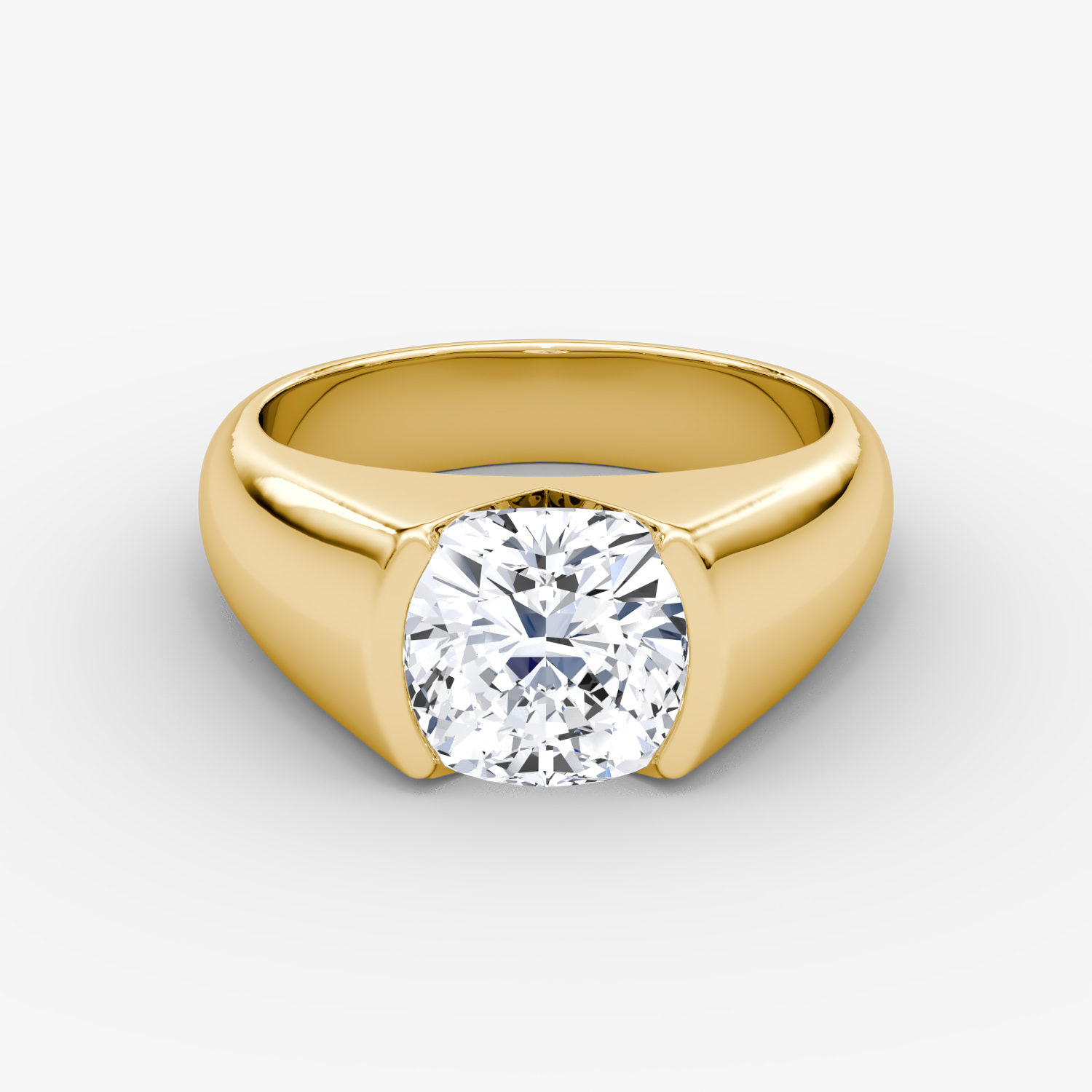 Statement Signet Cushion Engagement Ring | 18k Yellow Gold