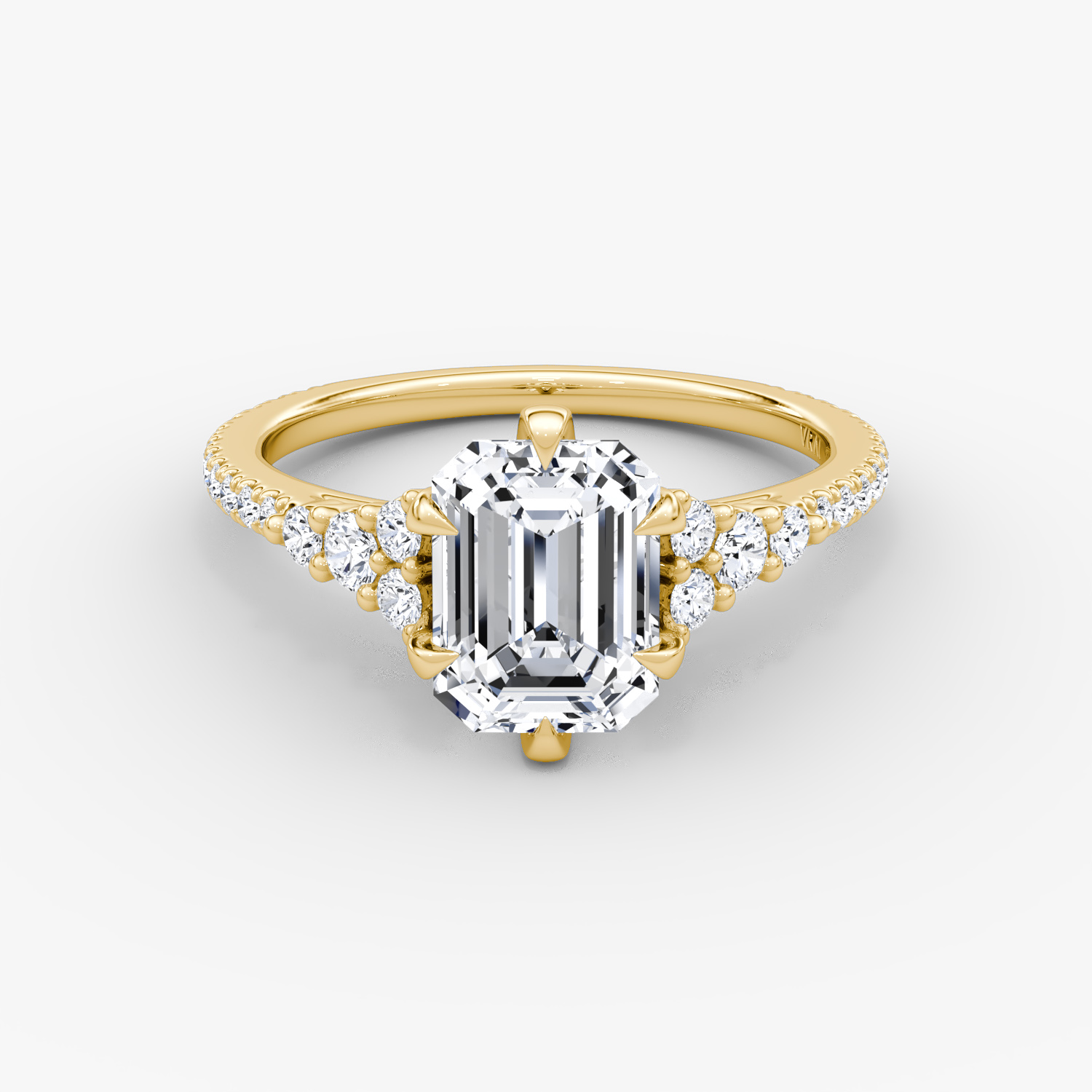 Round Cluster Heirloom Emerald Engagement Ring | 18k Yellow Gold