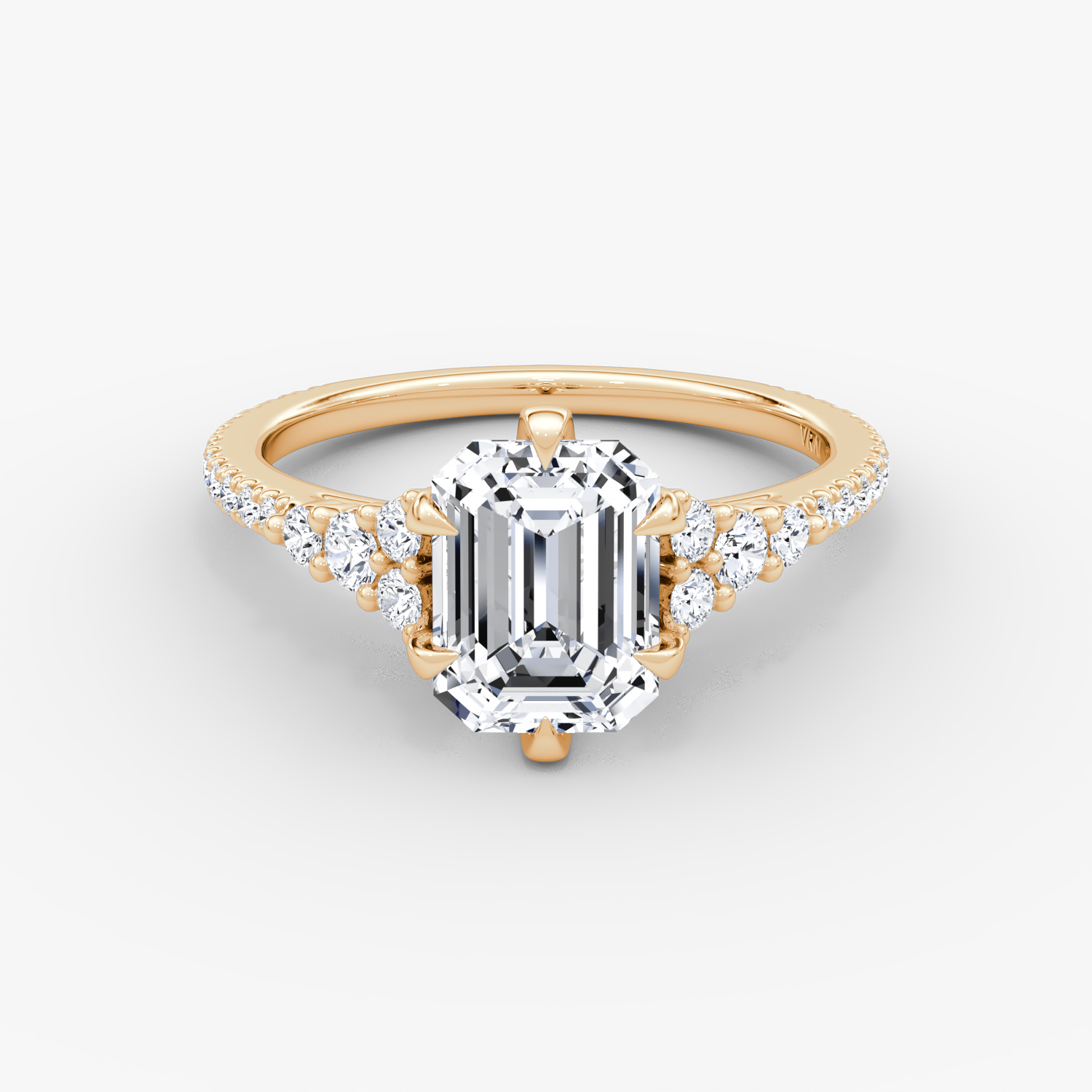 Round Cluster Heirloom Emerald Engagement Ring | 14k Rose Gold