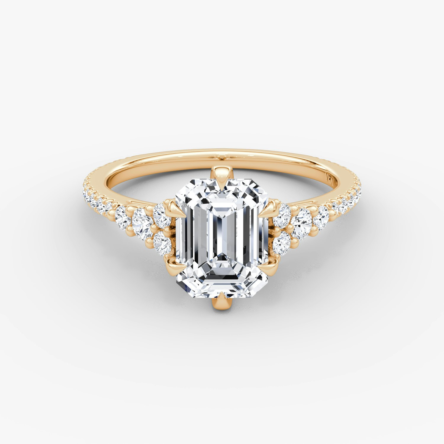 Round Cluster Heirloom Emerald Engagement Ring | 14k Rose Gold