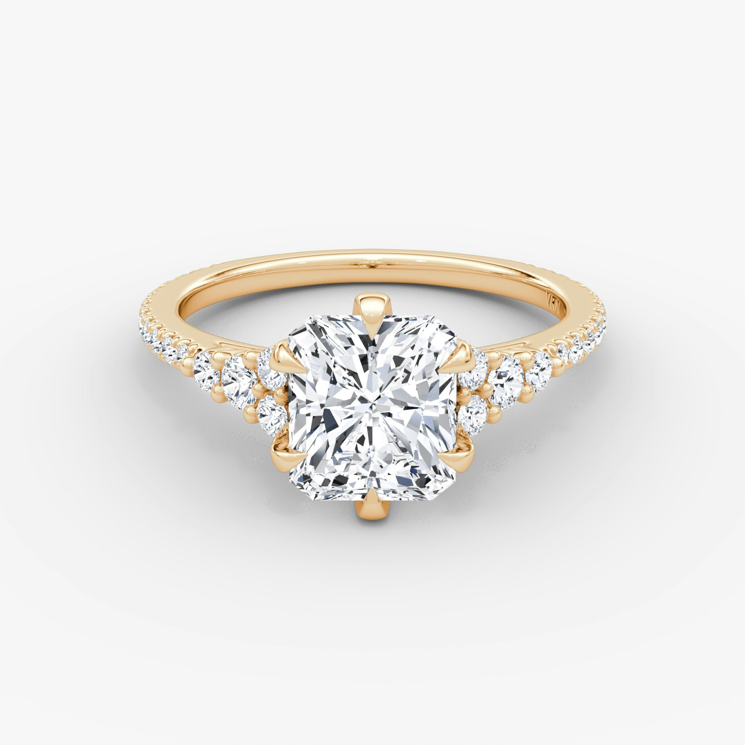 Round Cluster Heirloom Radiant Engagement Ring | 14k Rose Gold