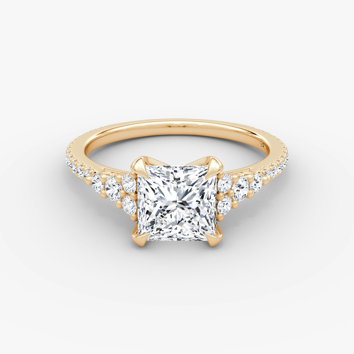 Round Cluster Heirloom Princess Engagement Ring | 14k Rose Gold