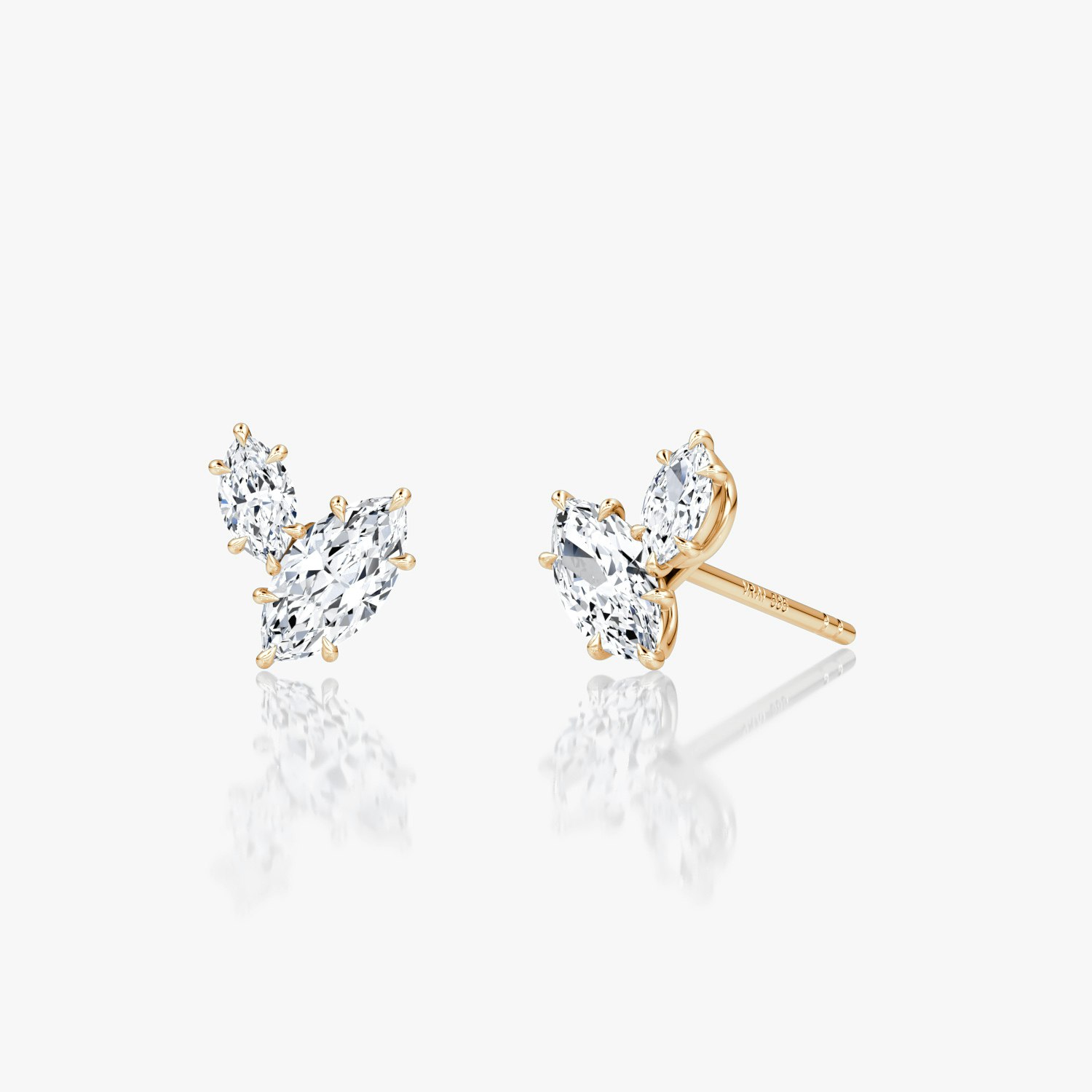VRAI Toi et Moi Echo Stud Marquise Earrings | 14k Rose Gold