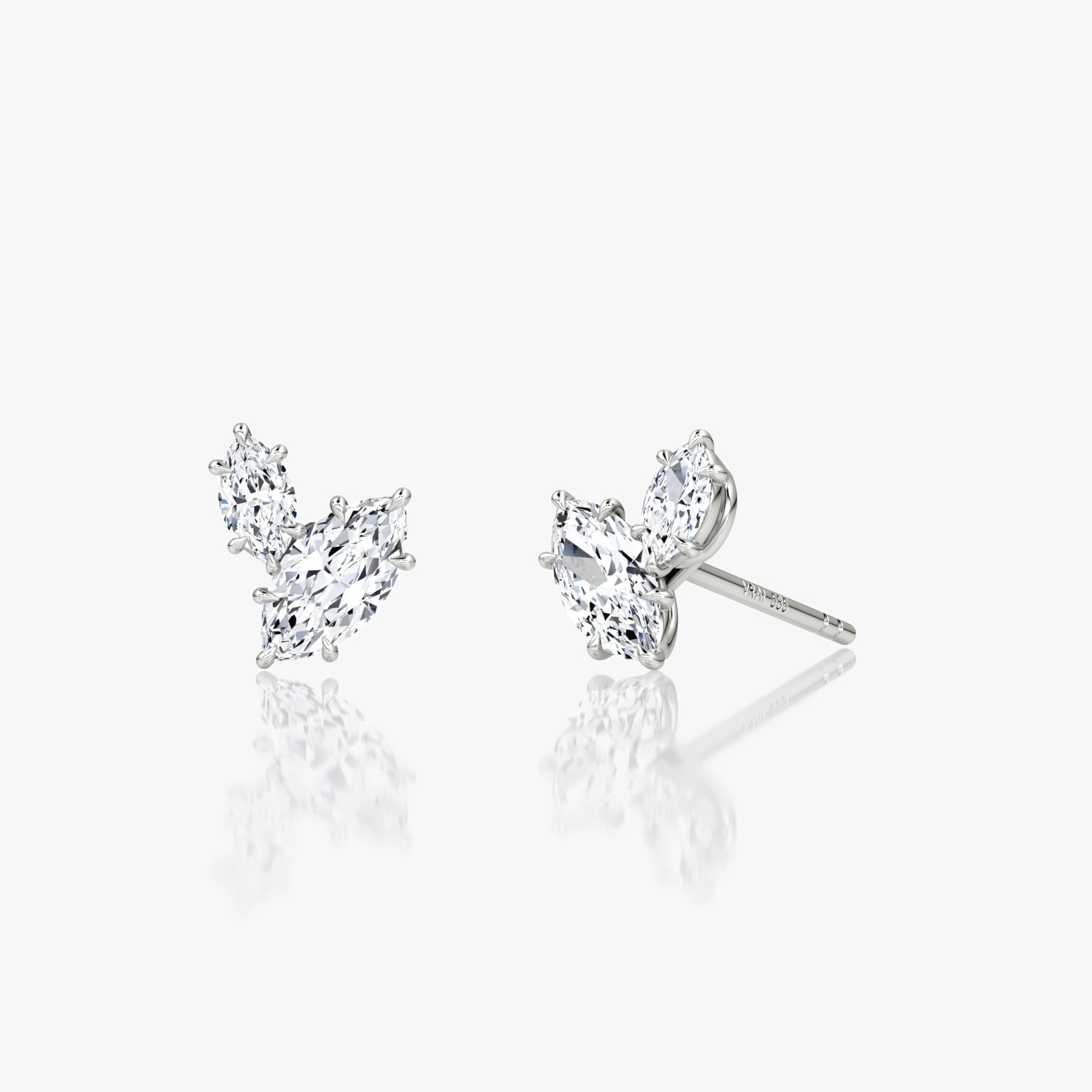 VRAI Toi et Moi Echo Stud Marquise Earrings | 14k White Gold