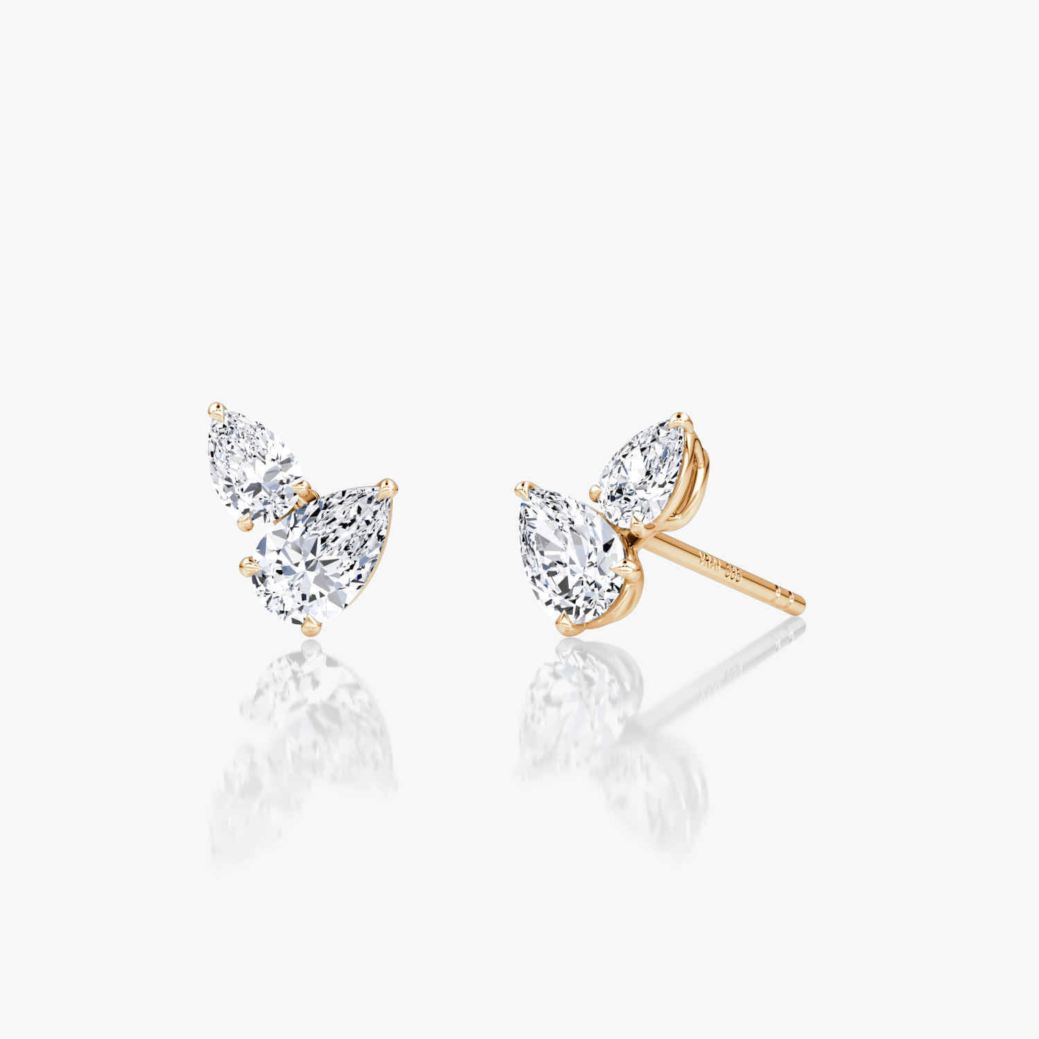 VRAI Toi et Moi Echo Stud Pear Earrings | 14k Rose Gold