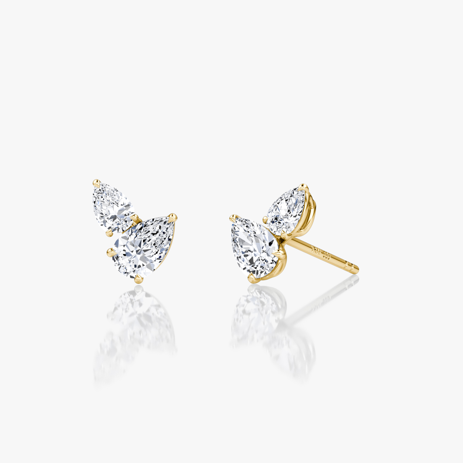 VRAI Toi et Moi Echo Stud Pear Earrings | 14k Yellow Gold