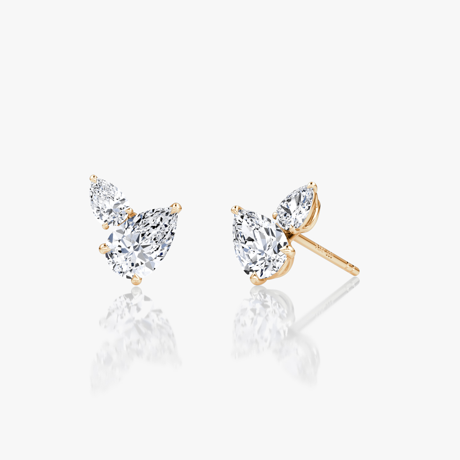 VRAI Toi et Moi Echo Stud Pear Earrings | 14k Rose Gold