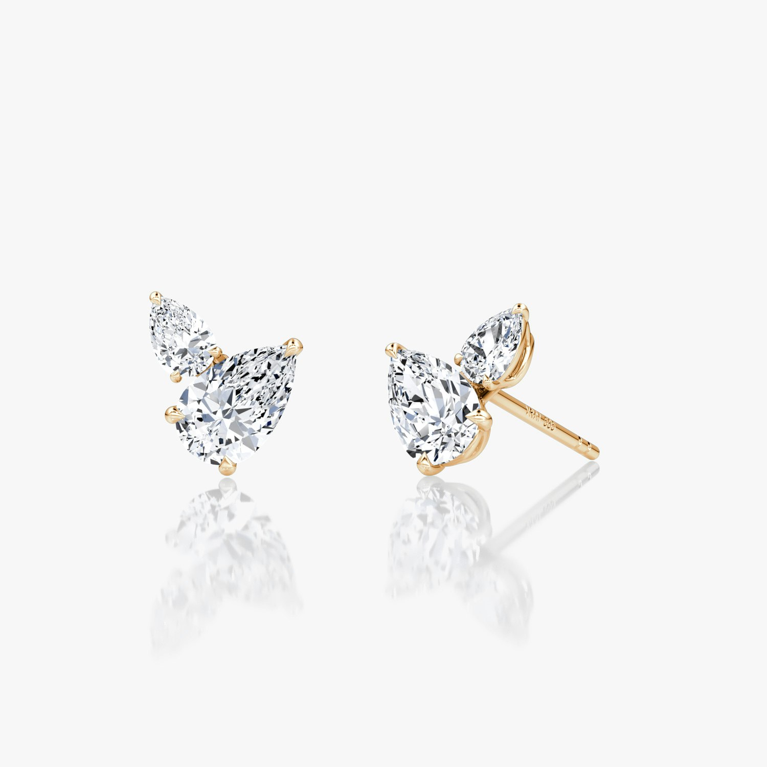 VRAI Toi et Moi Echo Stud Pear Earrings | 14k Rose Gold