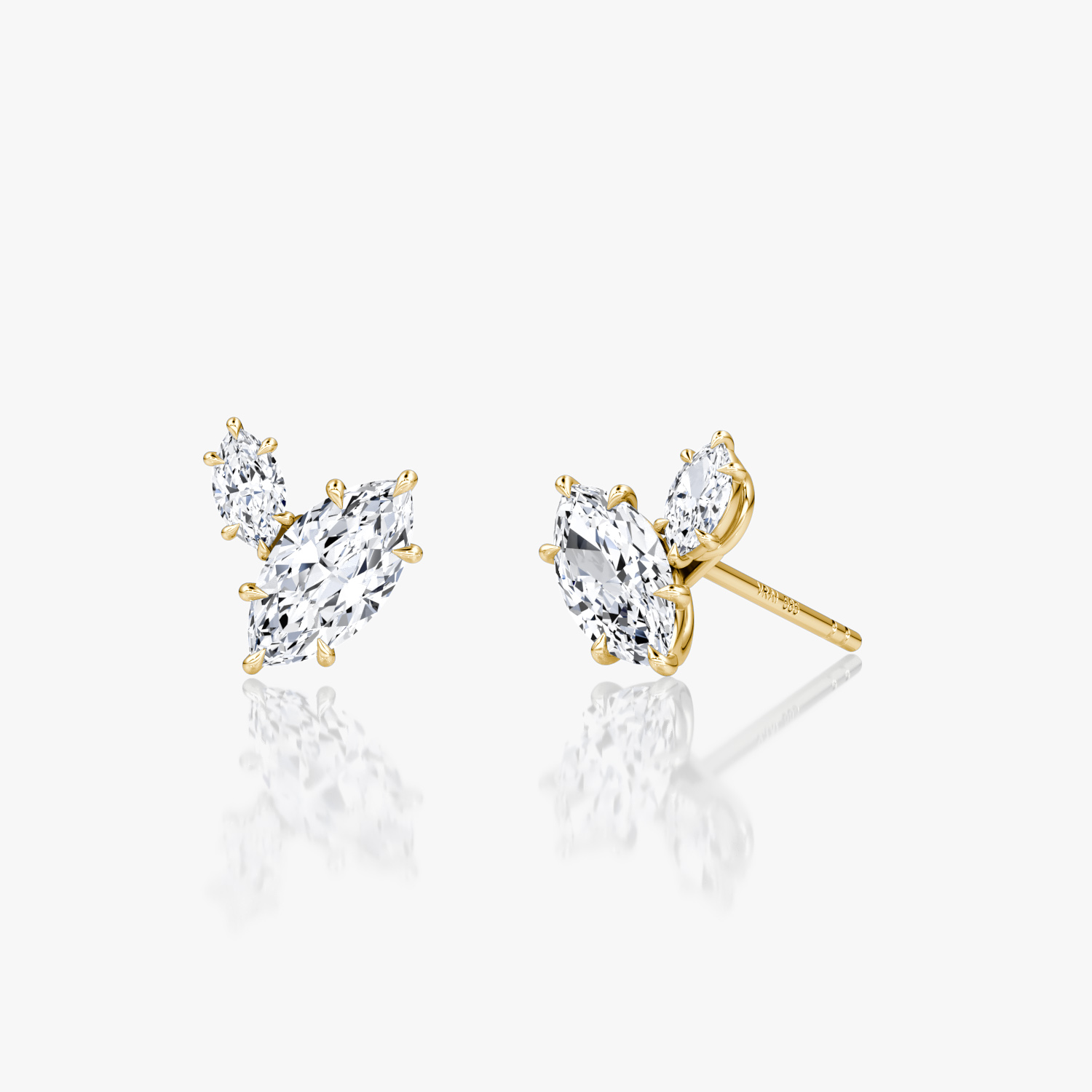 VRAI Toi et Moi Echo Stud Marquise Earrings | 14k Yellow Gold