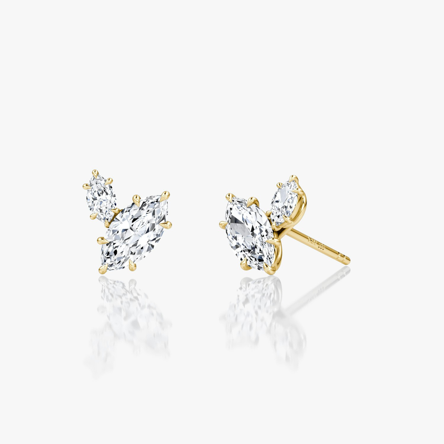 VRAI Toi et Moi Echo Stud Marquise Earrings | 14k Yellow Gold
