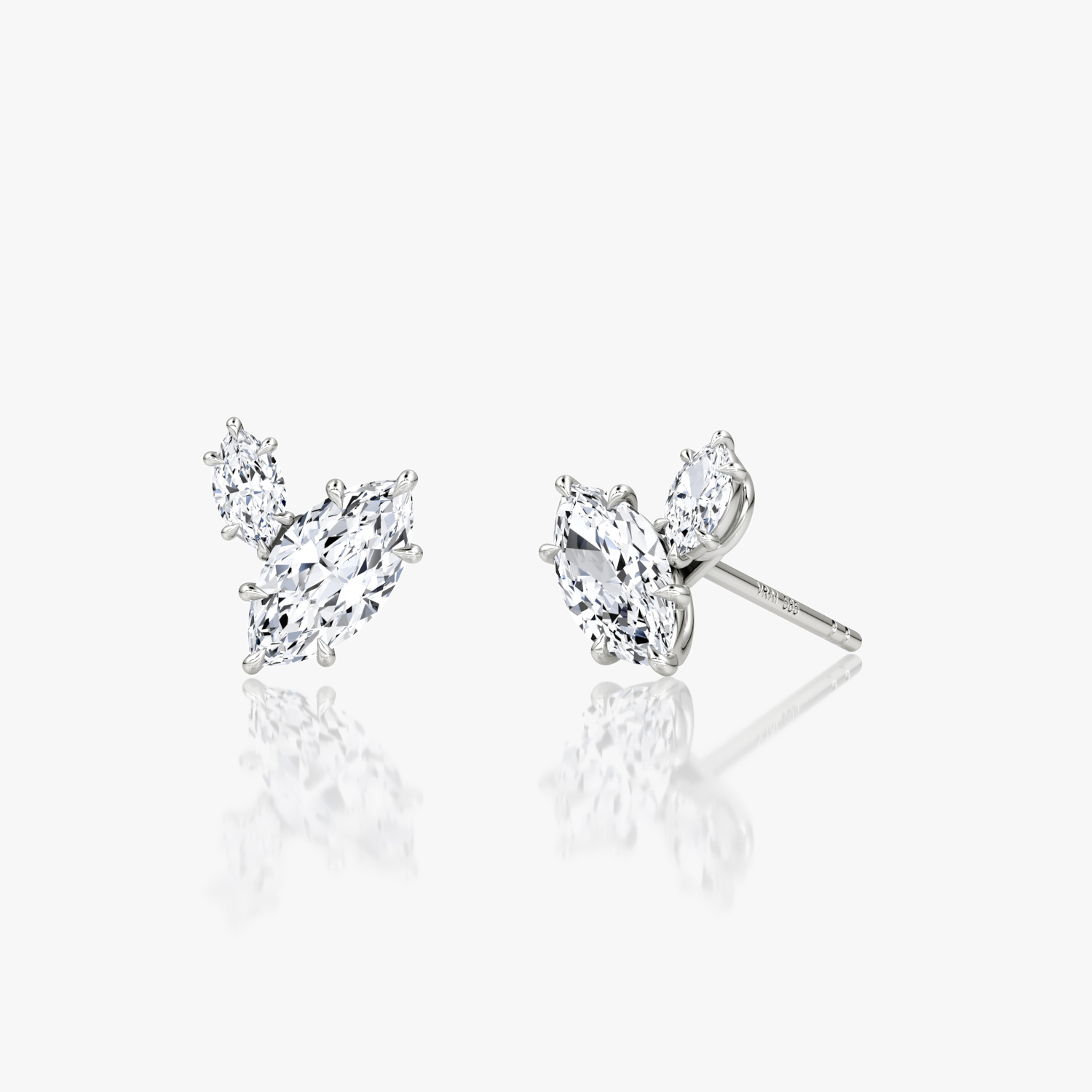 VRAI Toi et Moi Echo Stud Marquise Earrings | Sterling Silver