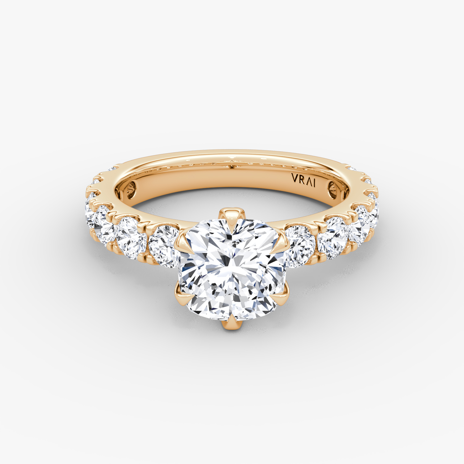 Amour Eternity Cushion Engagement Ring | 14k Rose Gold