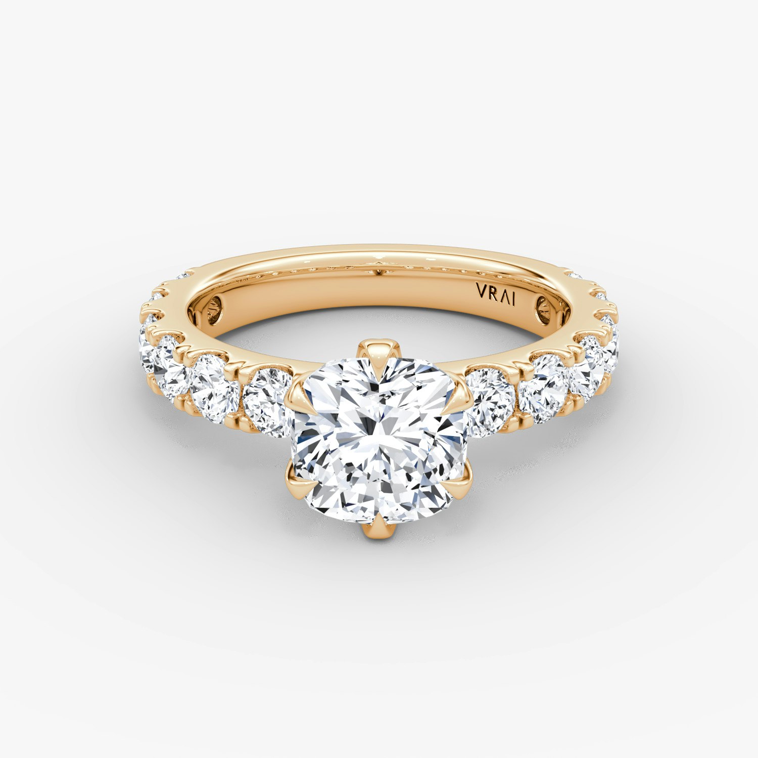 Amour Eternity Cushion Engagement Ring | 14k Rose Gold