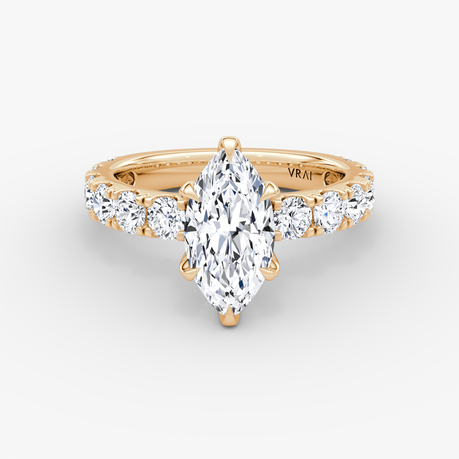 Amour Eternity Marquise Engagement Ring | 14k Rose Gold