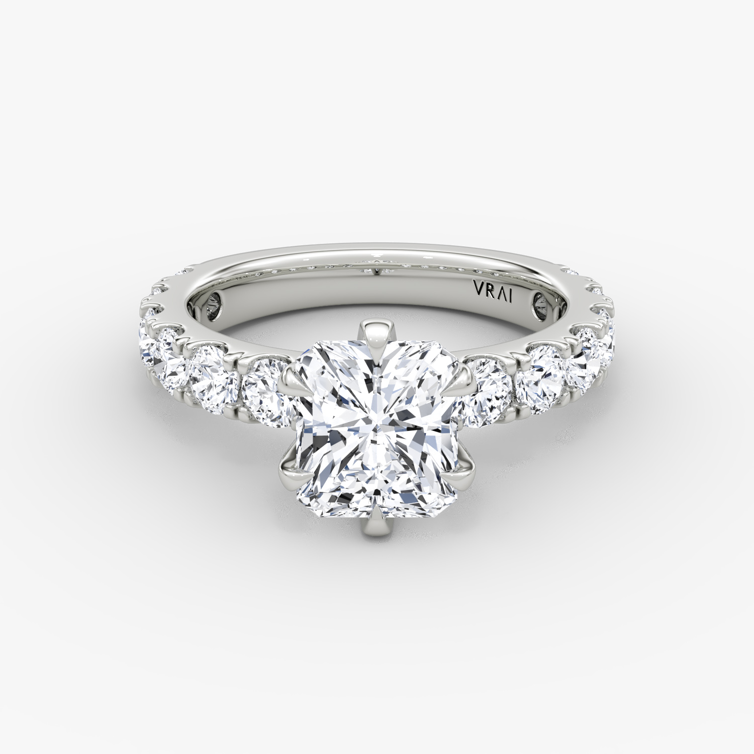 Amour Eternity Radiant Engagement Ring | 18k White Gold