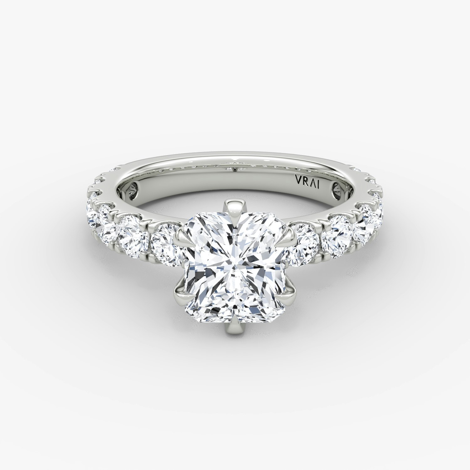 Amour Eternity Radiant Engagement Ring | 18k White Gold