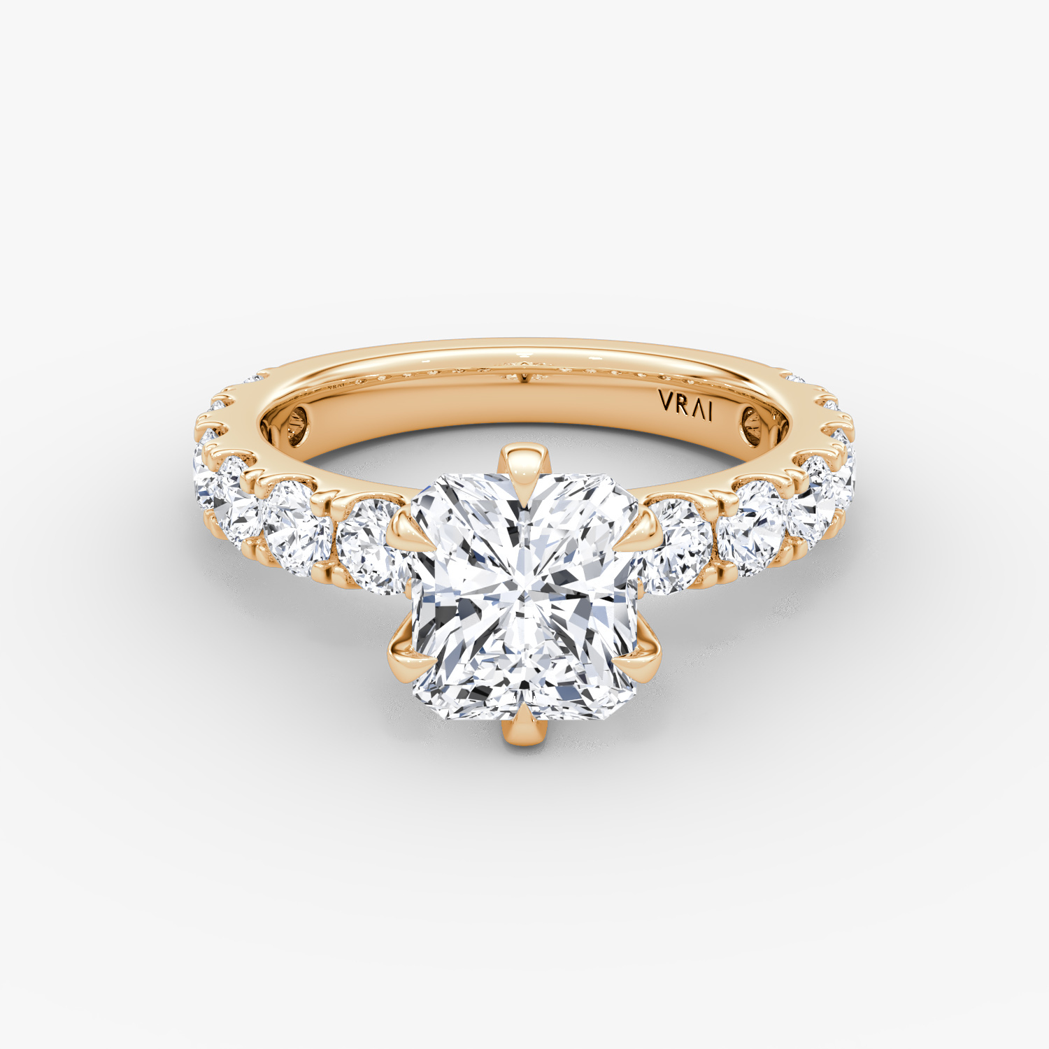 Amour Eternity Radiant Engagement Ring | 14k Rose Gold
