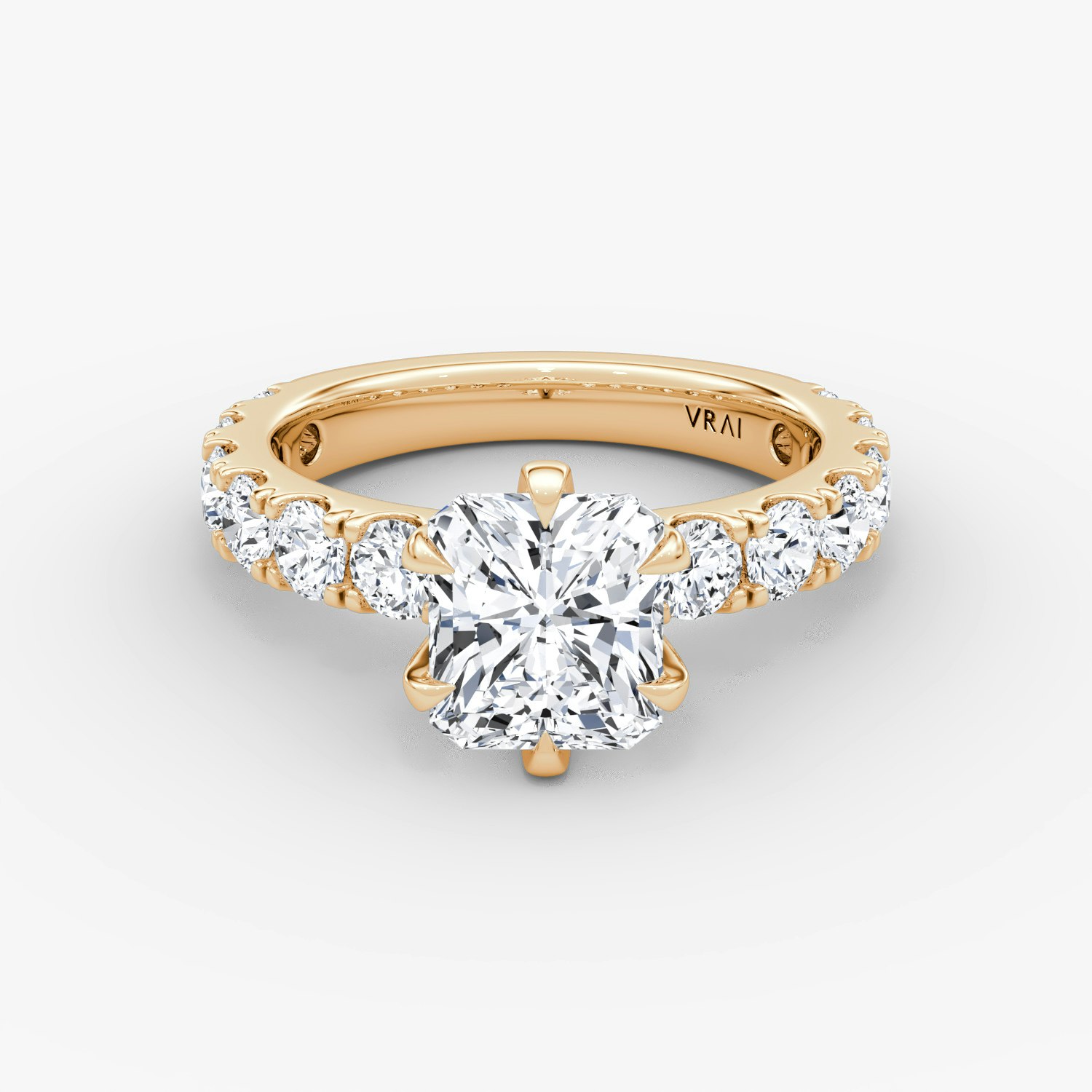 Amour Eternity Radiant Engagement Ring | 14k Rose Gold