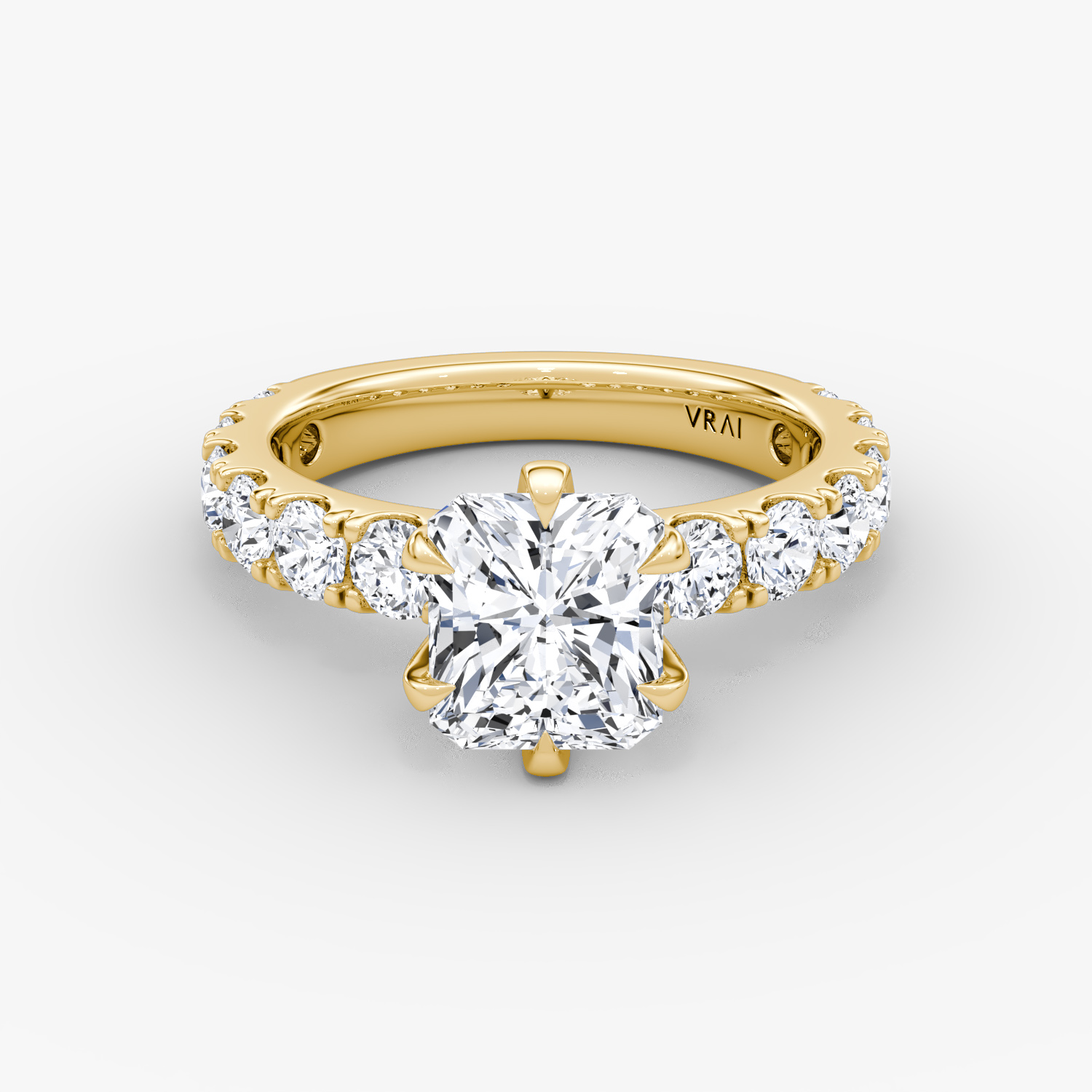 Amour Eternity Radiant Engagement Ring | 18k Yellow Gold
