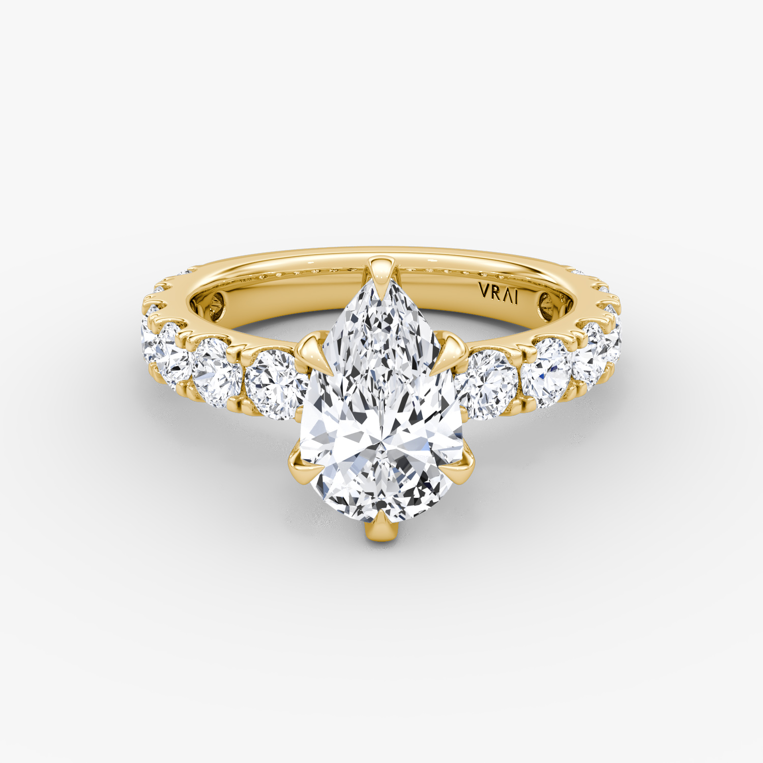 Pear Yellow Gold Ring
