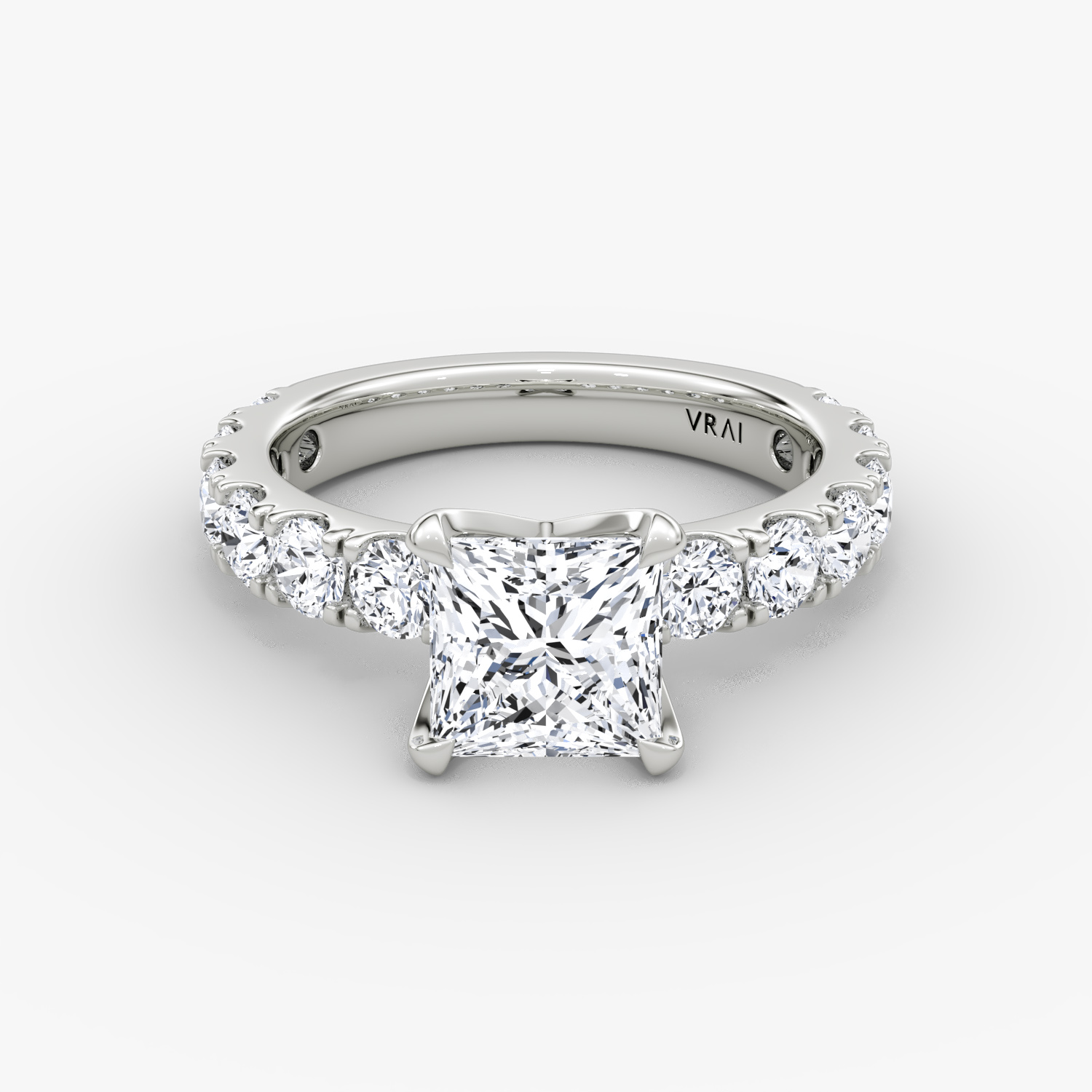 Amour Eternity Princess Engagement Ring | 18k White Gold