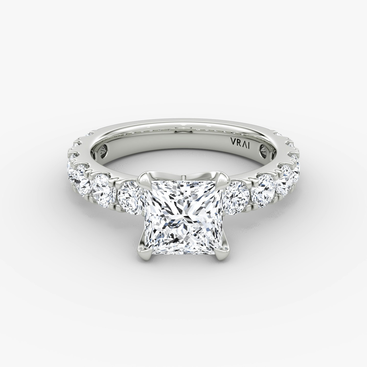 Amour Eternity Princess Engagement Ring | 18k White Gold