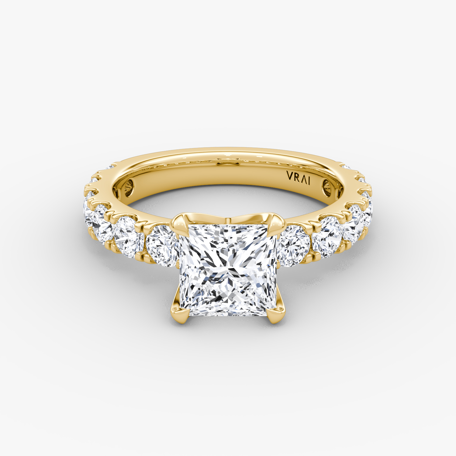 Amour Eternity Princess Engagement Ring | 18k Yellow Gold