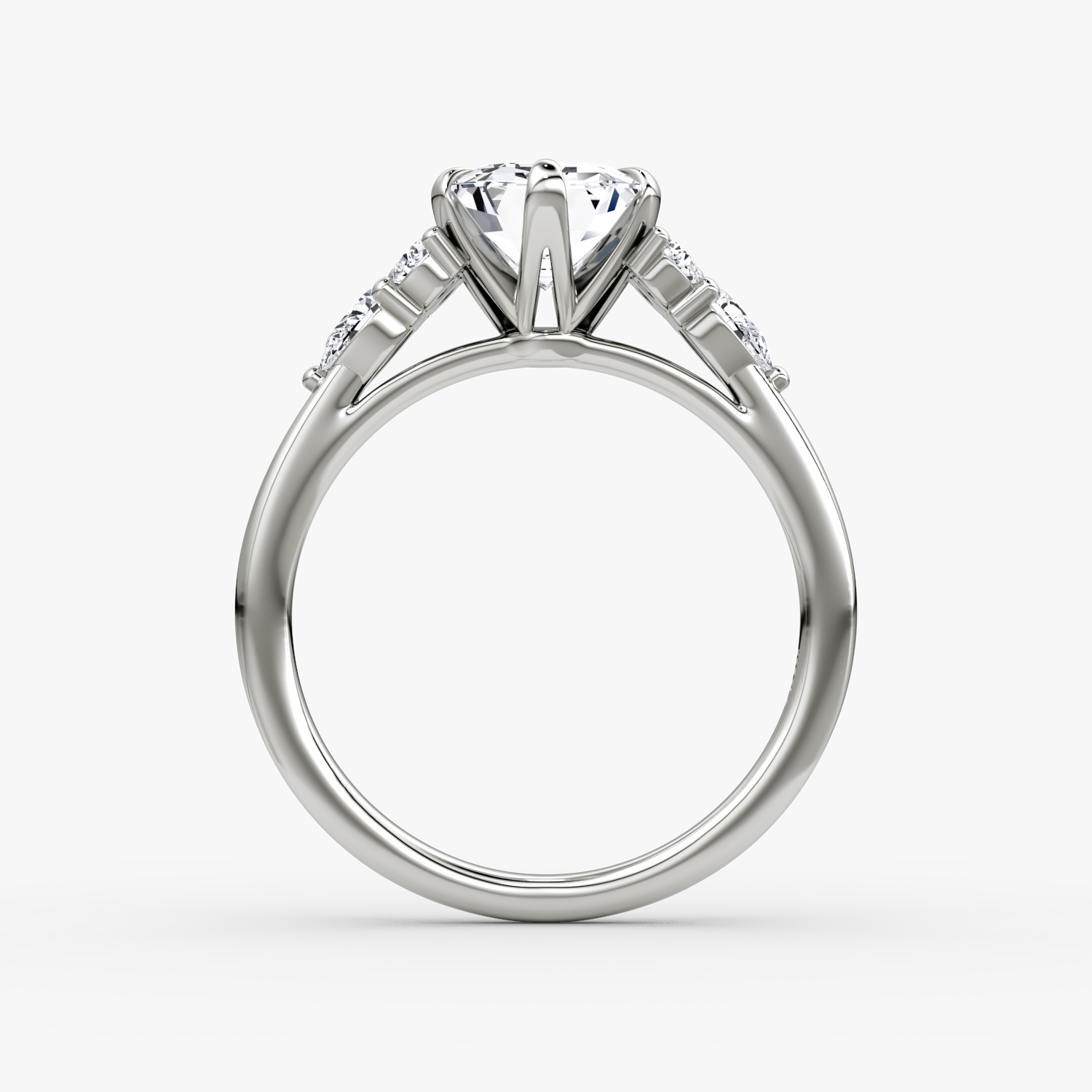 Pear Cluster Heirloom Emerald Engagement Ring | Platinum