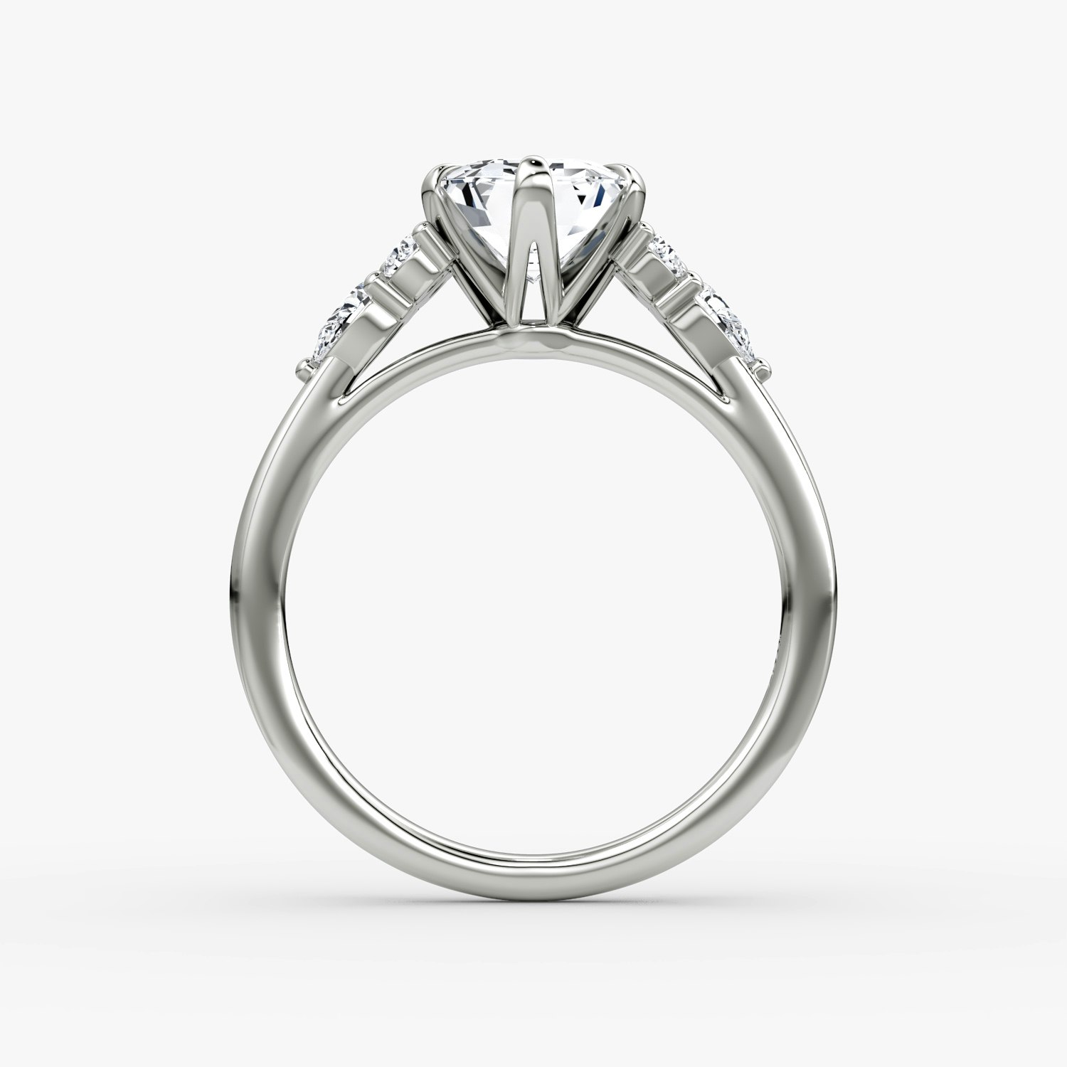 Pear Cluster Heirloom Emerald Engagement Ring | Platinum