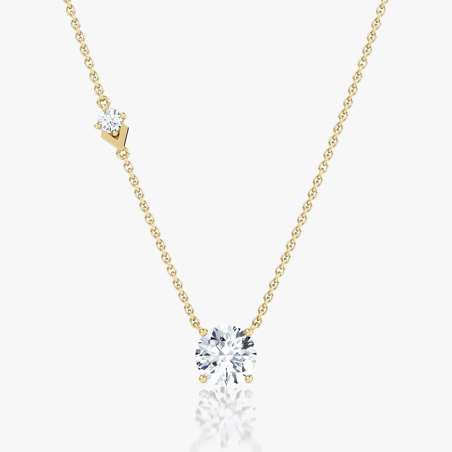 VRAI Toi et Moi Echo Round Brilliant Necklaces | 14k Yellow Gold
