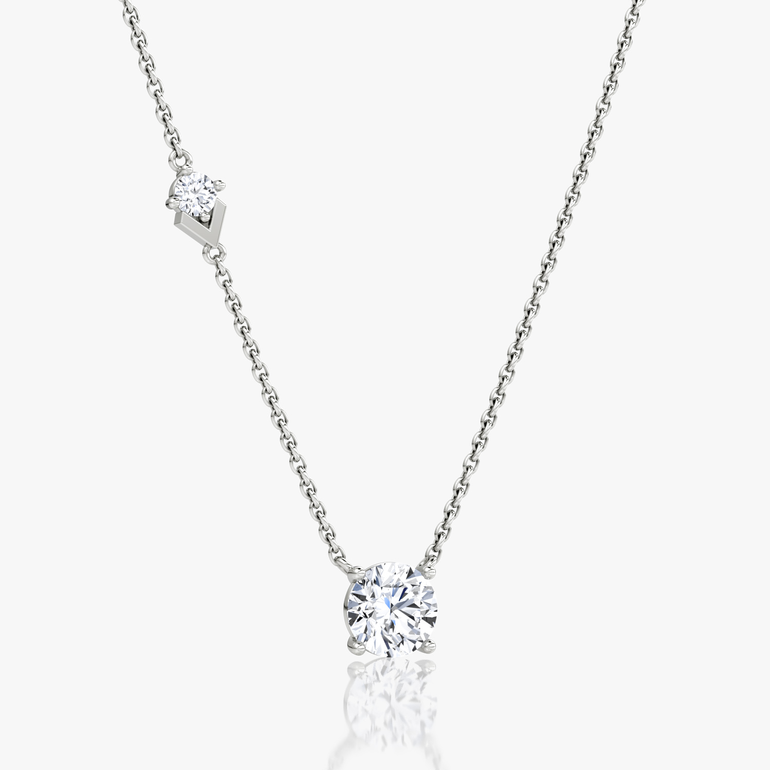 VRAI Toi et Moi Echo Round Brilliant Necklaces | 14k White Gold