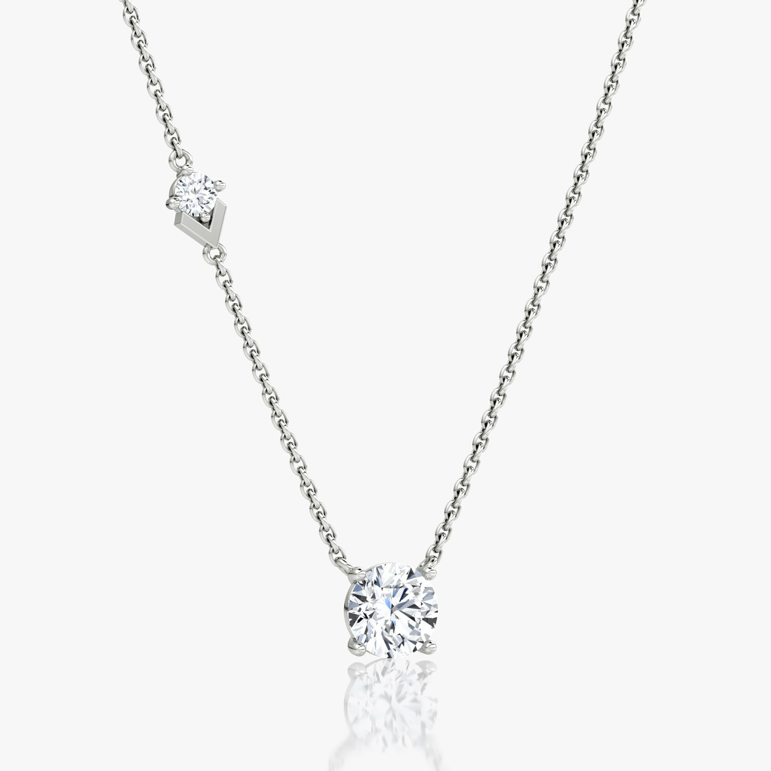 VRAI Toi et Moi Echo Round Brilliant Necklaces | 14k White Gold