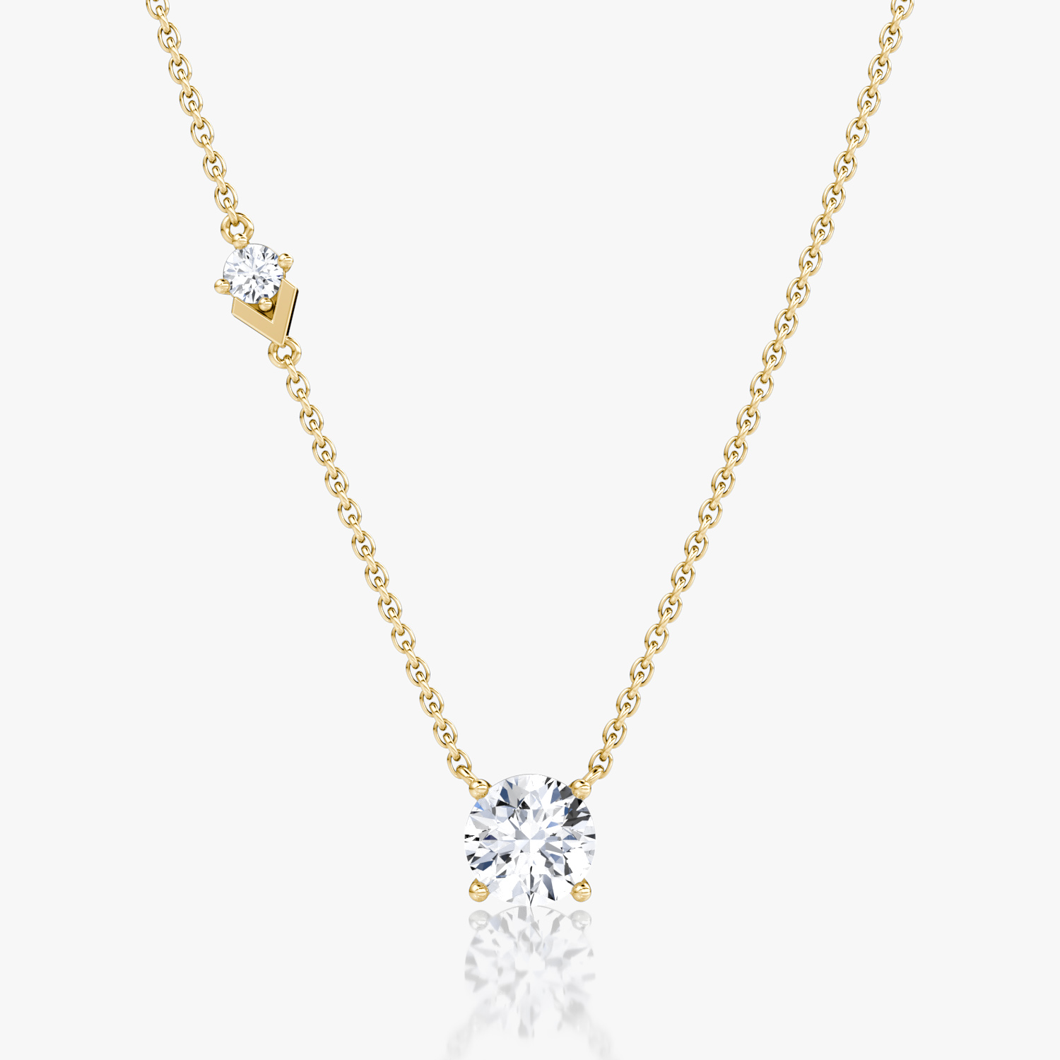 VRAI Toi et Moi Echo Round Brilliant Necklaces | 14k Yellow Gold