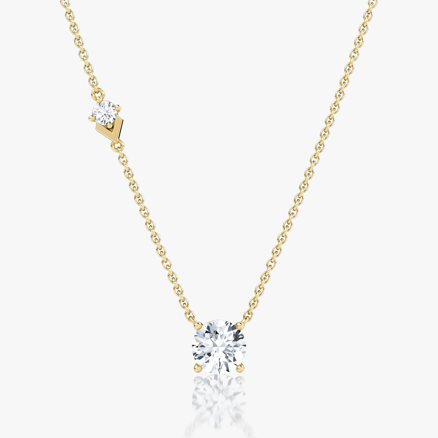 VRAI Toi et Moi Echo Round Brilliant Necklaces | 14k Yellow Gold