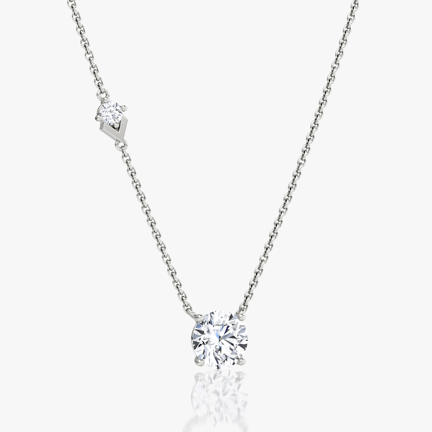 VRAI Toi et Moi Echo Round Brilliant Necklaces | 14k White Gold