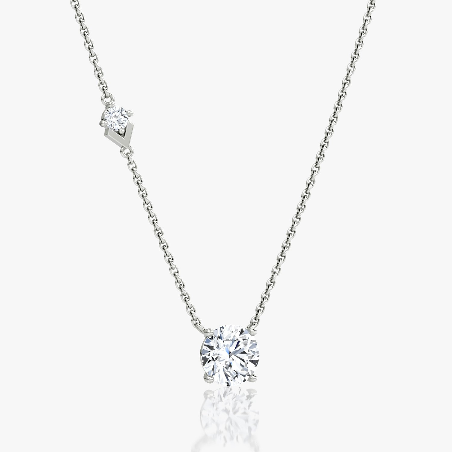 VRAI Toi et Moi Echo Round Brilliant Necklaces | 14k White Gold