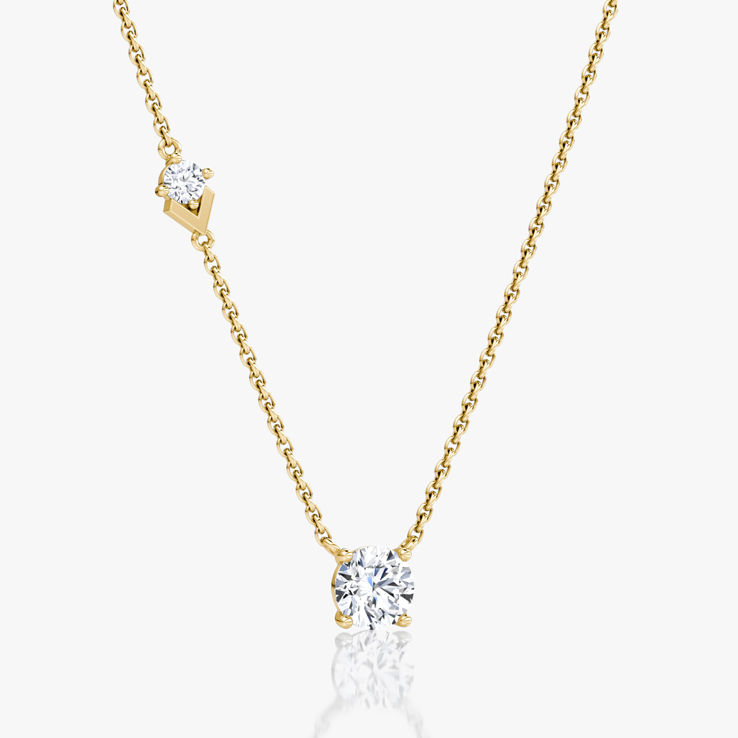 VRAI Toi et Moi Echo Round Brilliant Necklaces | 14k Yellow Gold