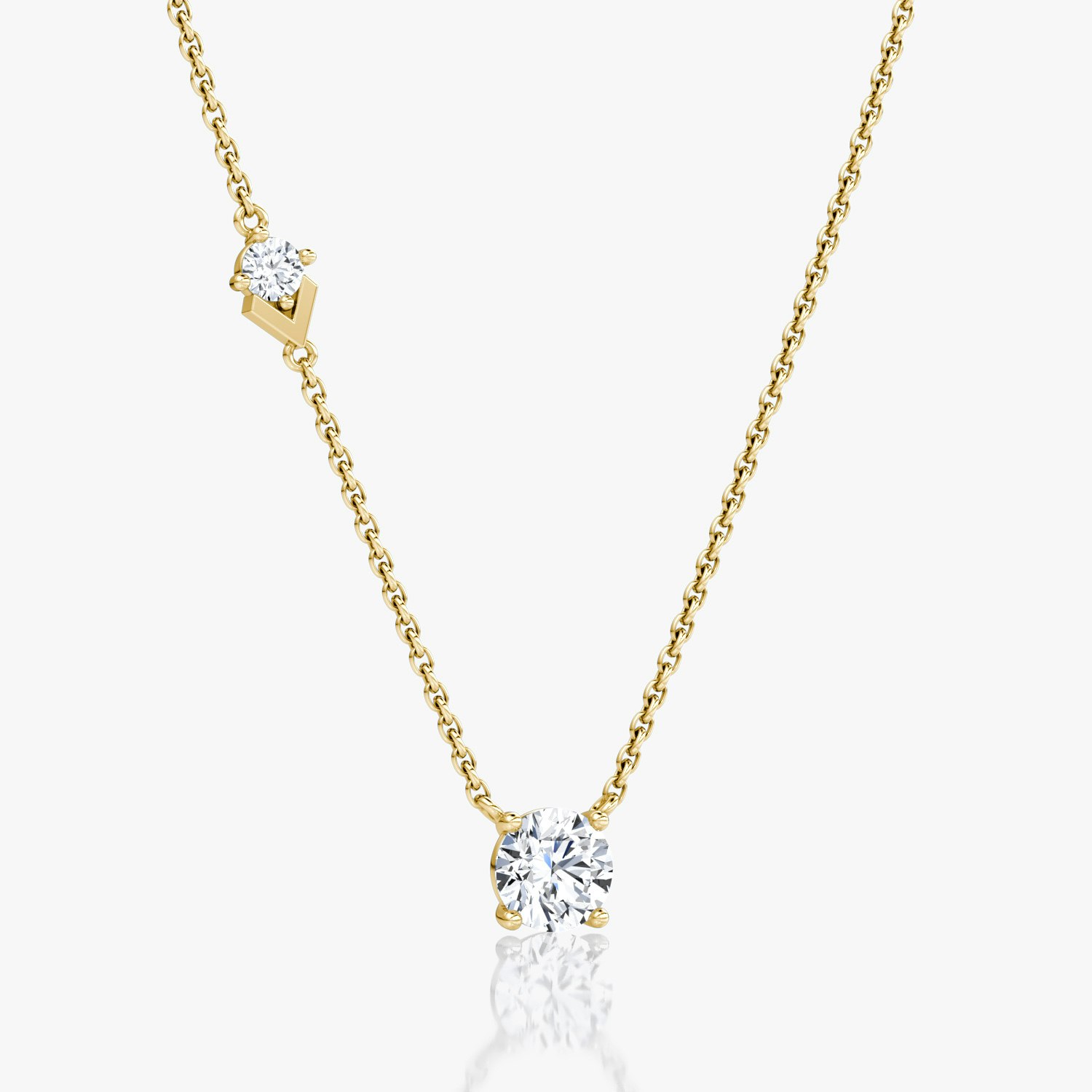 VRAI Toi et Moi Echo Round Brilliant Necklaces | 14k Yellow Gold