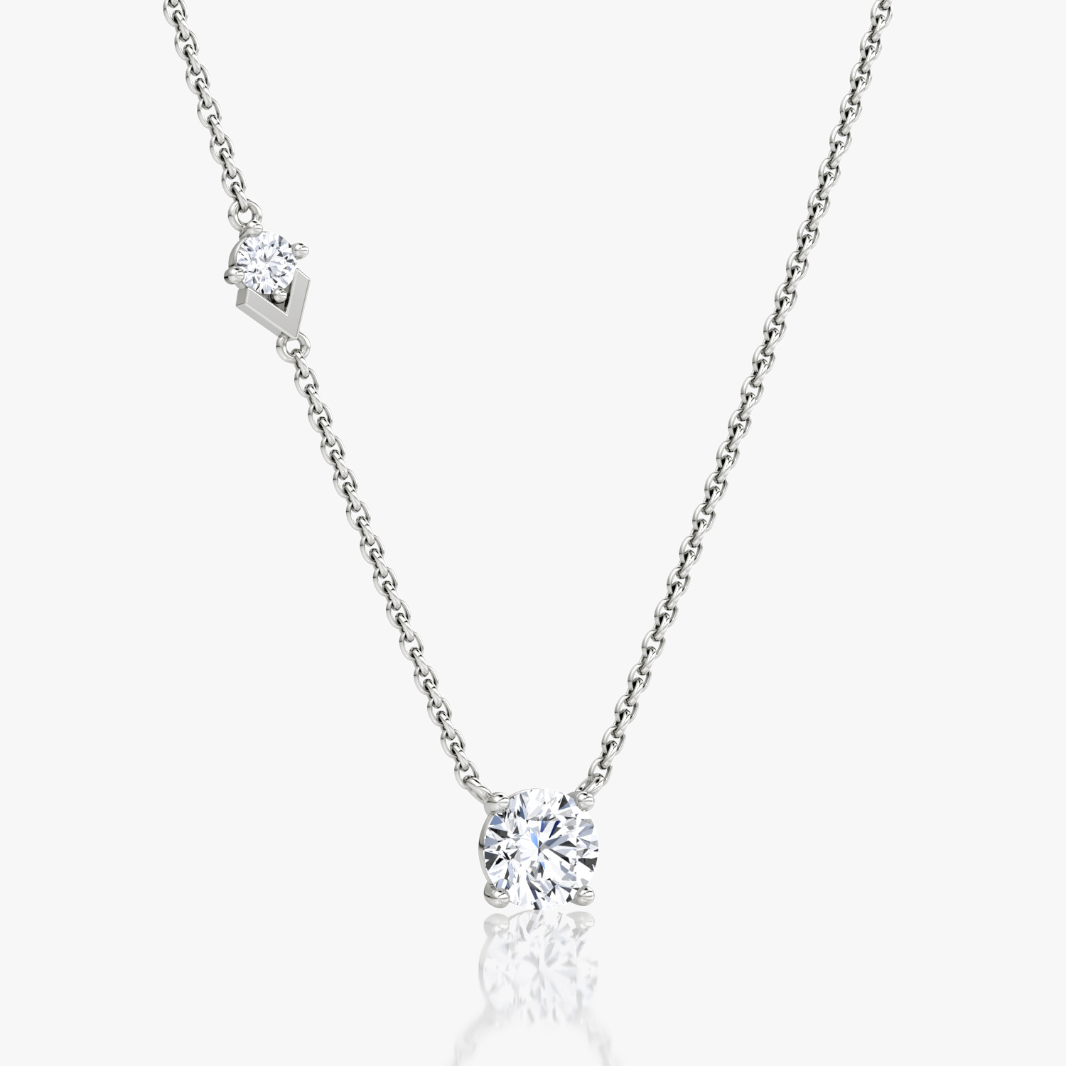 VRAI Toi et Moi Echo Round Brilliant Necklaces | 14k White Gold