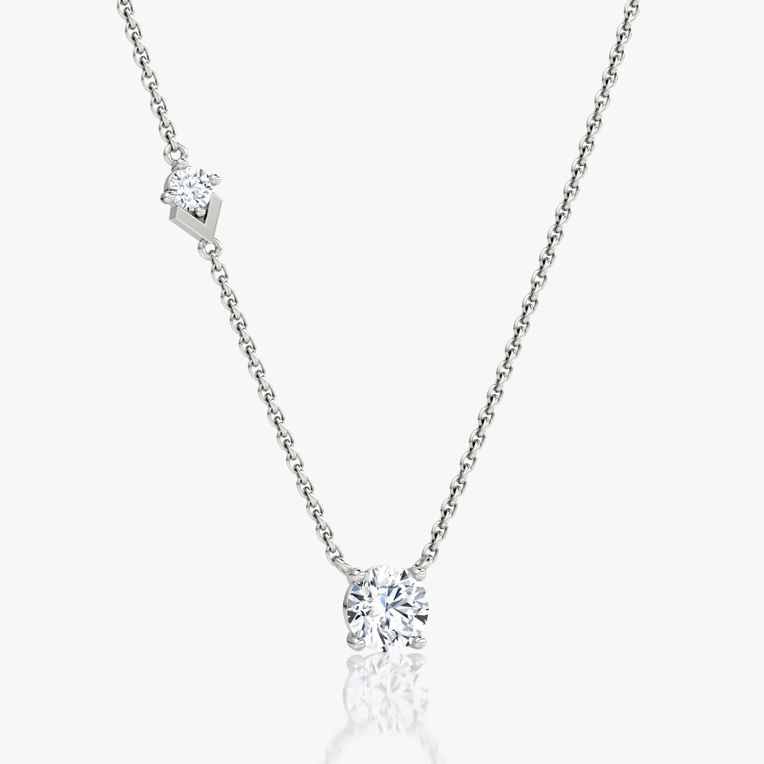 VRAI Toi et Moi Echo Round Brilliant Necklaces | 14k White Gold