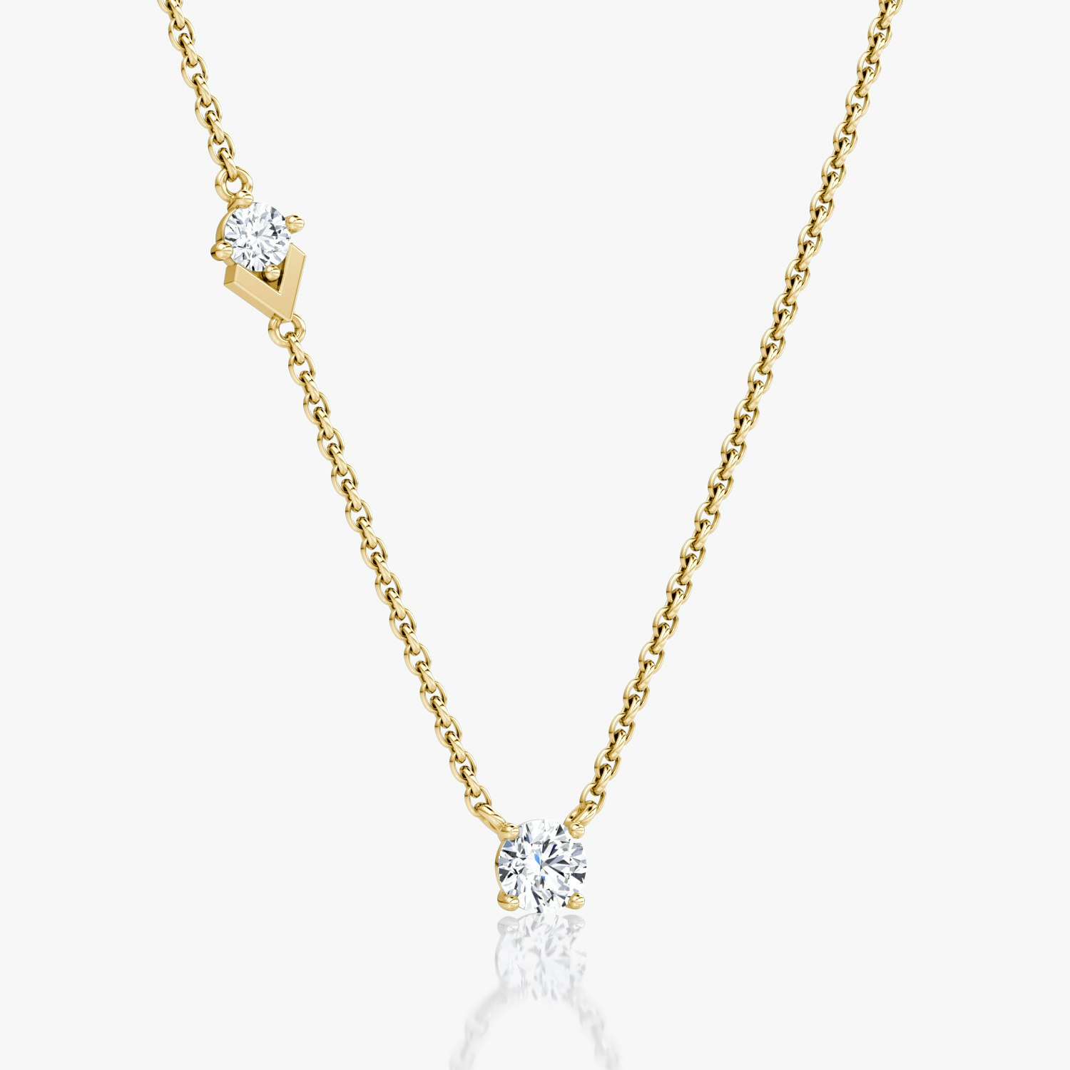 VRAI Toi et Moi Echo Round Brilliant Necklaces | 14k Yellow Gold