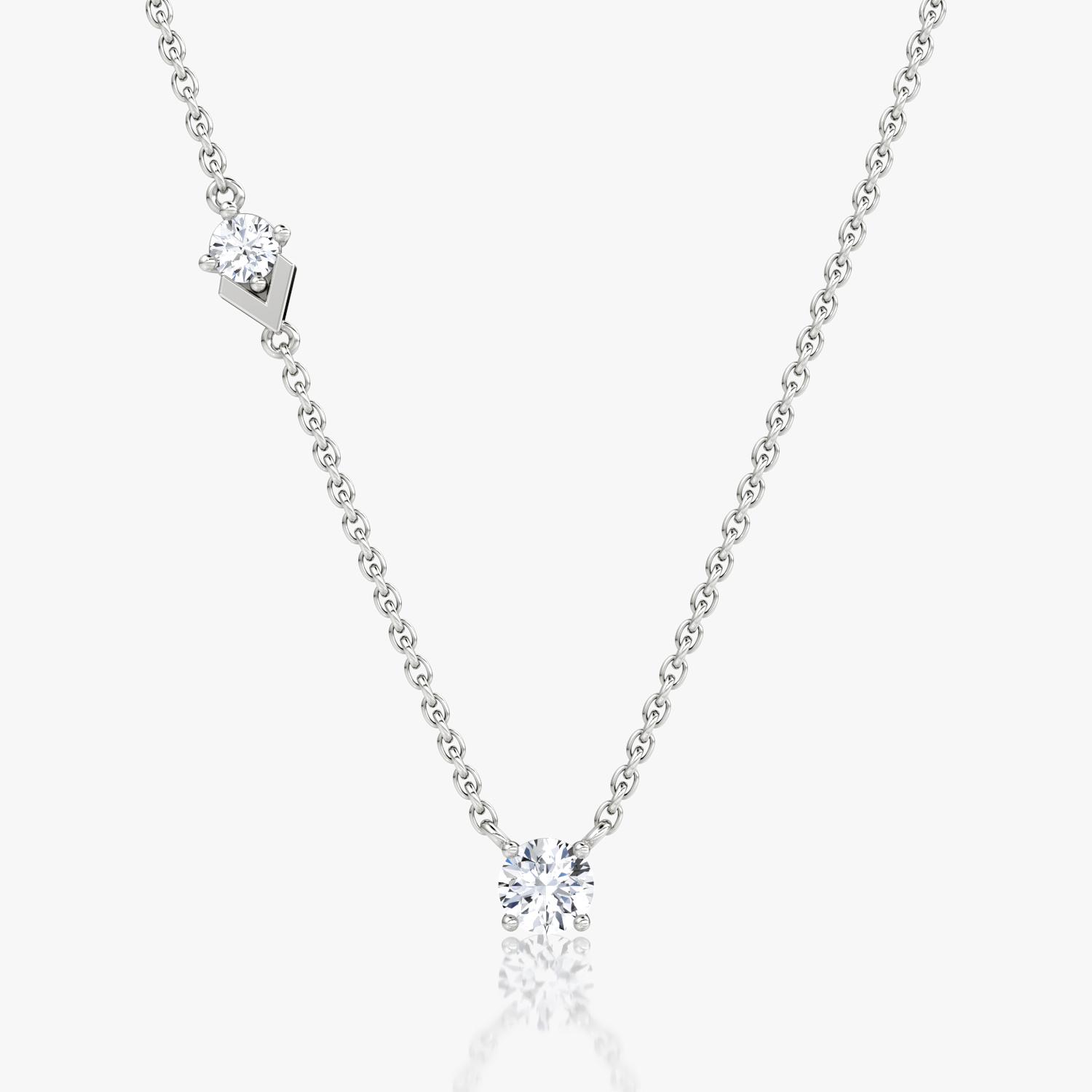 VRAI Toi et Moi Echo Round Brilliant Necklaces | 14k White Gold