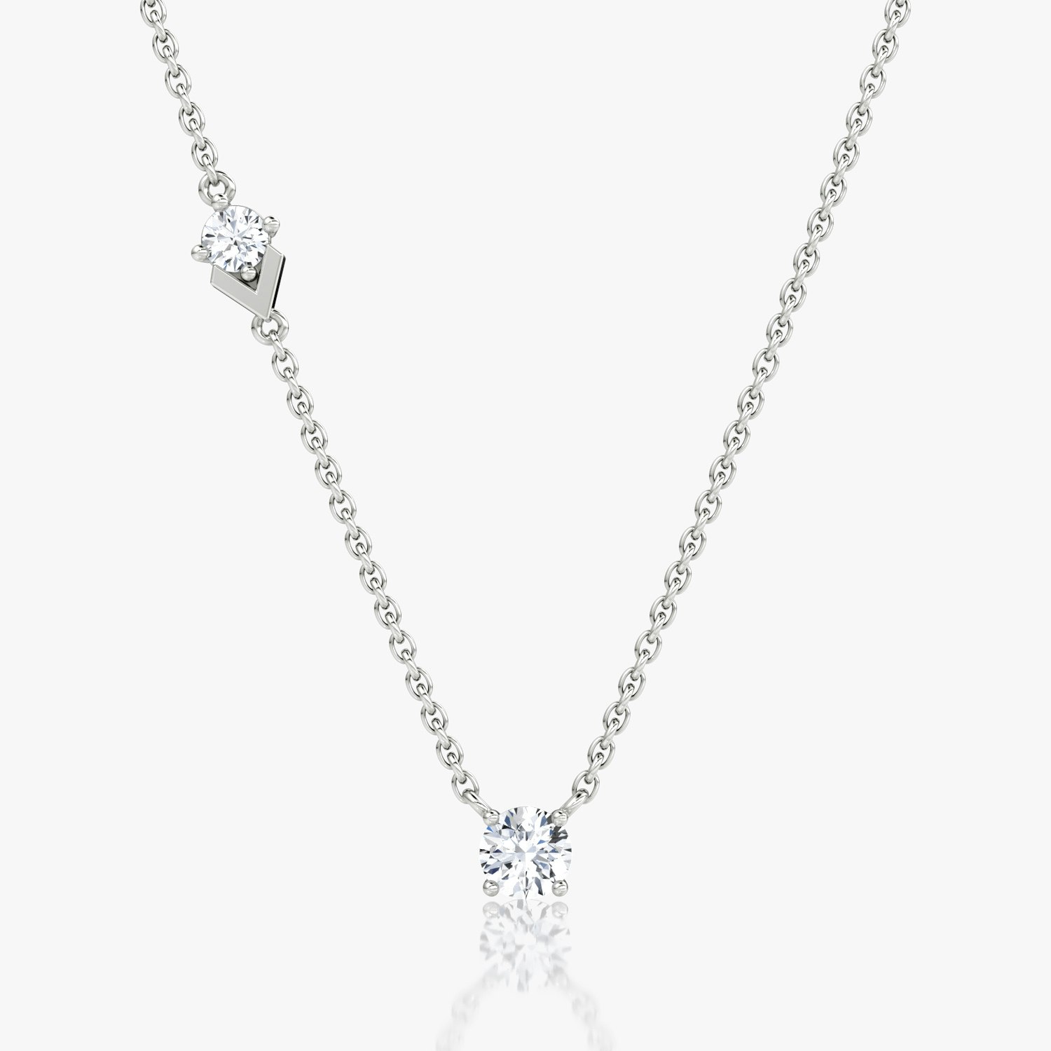 VRAI Toi et Moi Echo Round Brilliant Necklaces | 14k White Gold