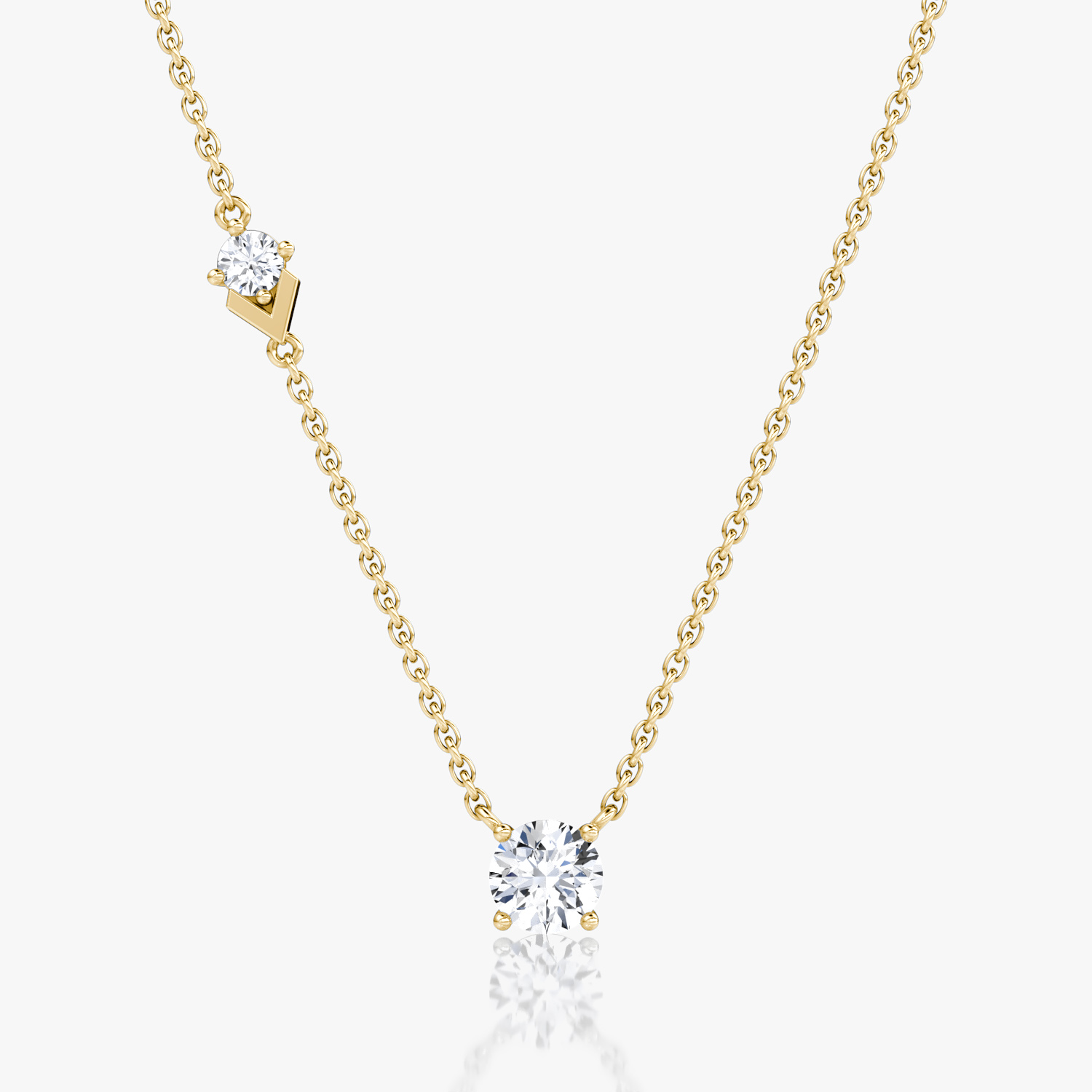 VRAI Toi et Moi Echo Round Brilliant Necklaces | 14k Yellow Gold