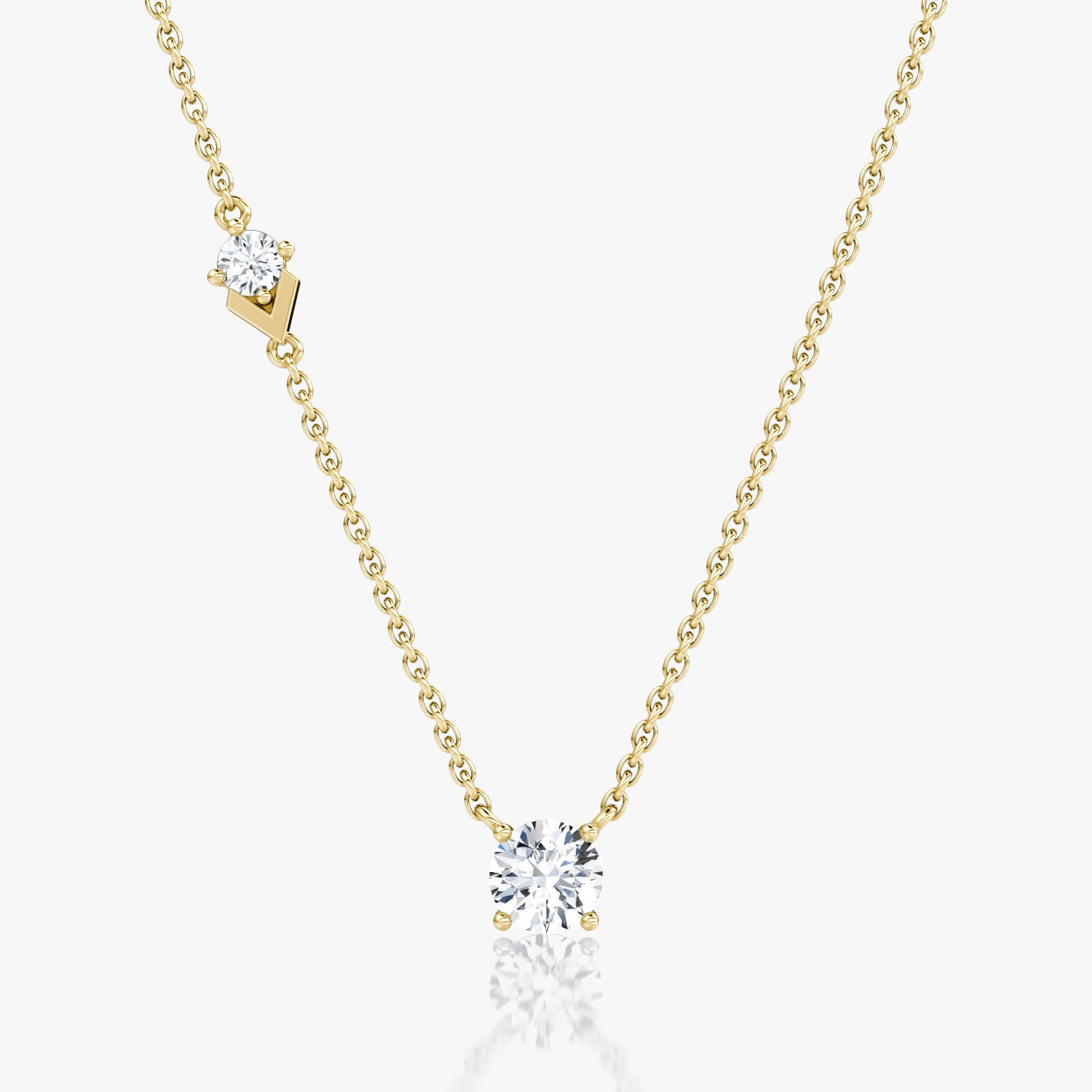 VRAI Toi et Moi Echo Round Brilliant Necklaces | 14k Yellow Gold