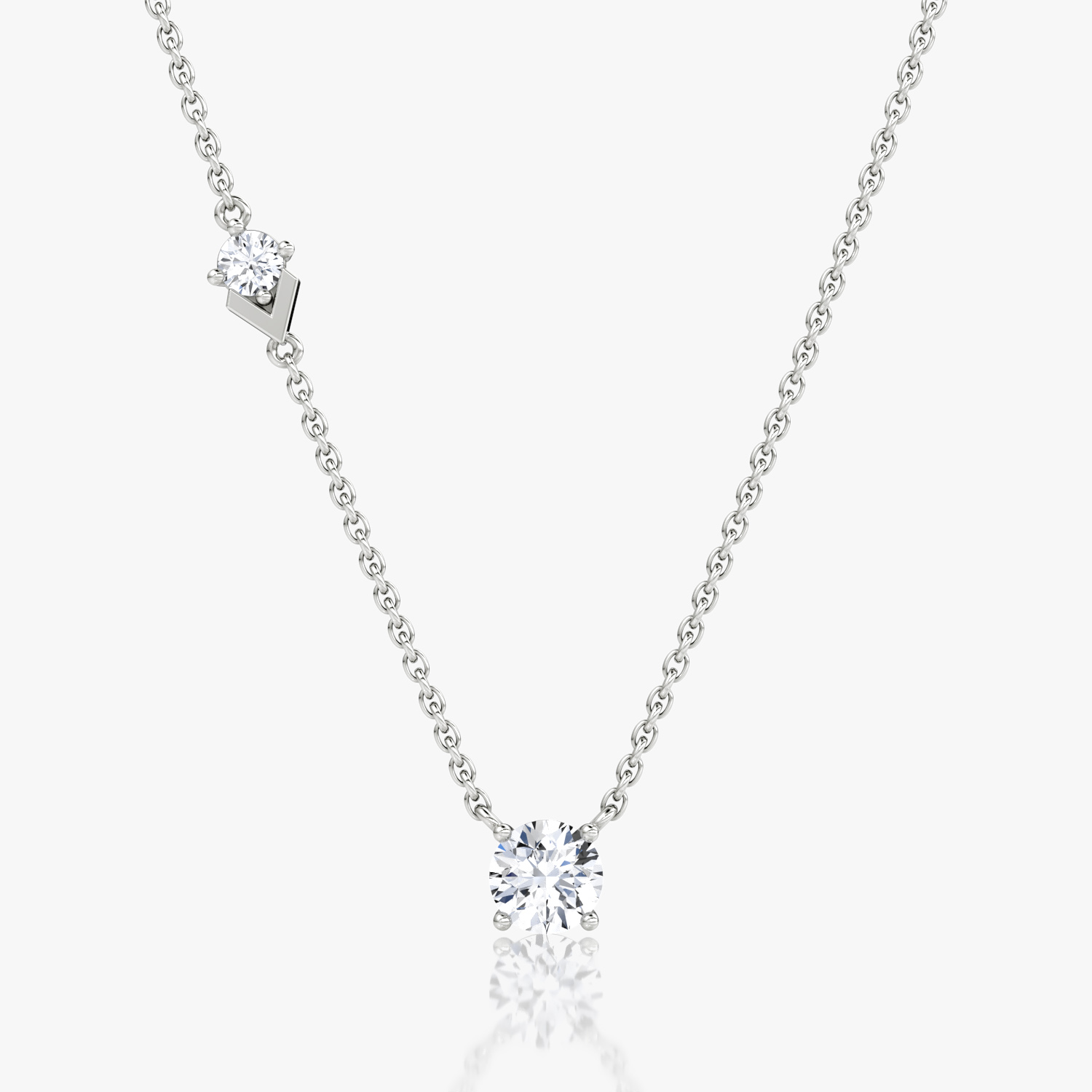 VRAI Toi et Moi Echo Round Brilliant Necklaces | 14k White Gold