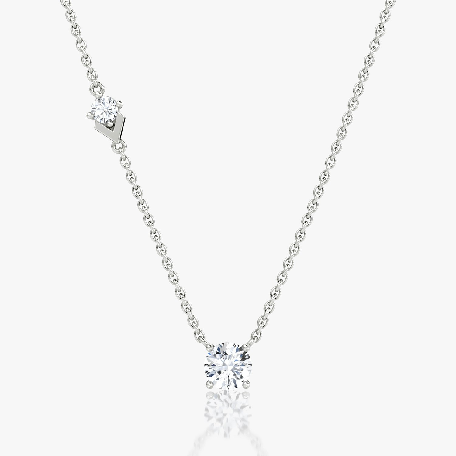 VRAI Toi et Moi Echo Round Brilliant Necklaces | 14k White Gold