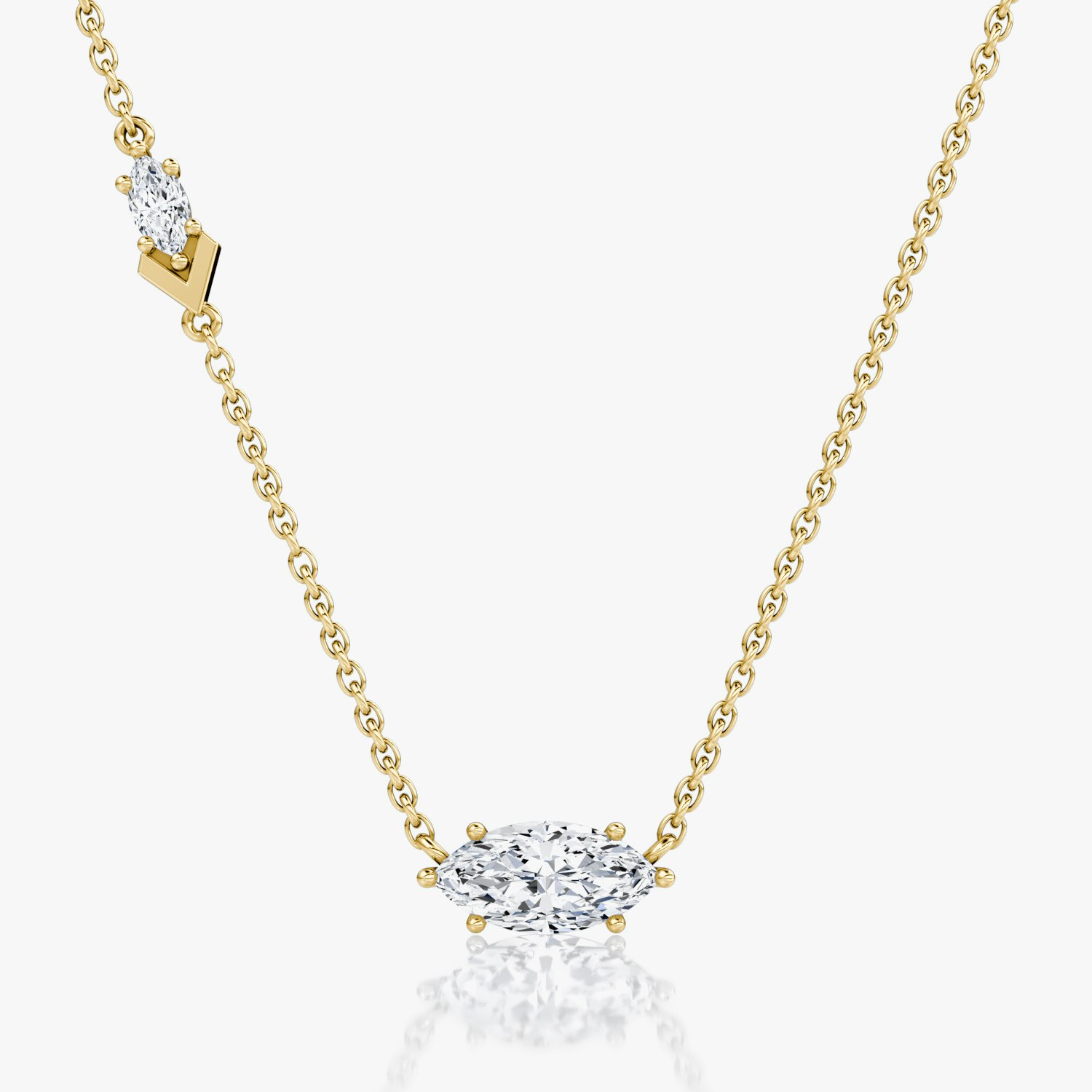 VRAI Toi et Moi Echo Marquise Necklaces | 14k Yellow Gold